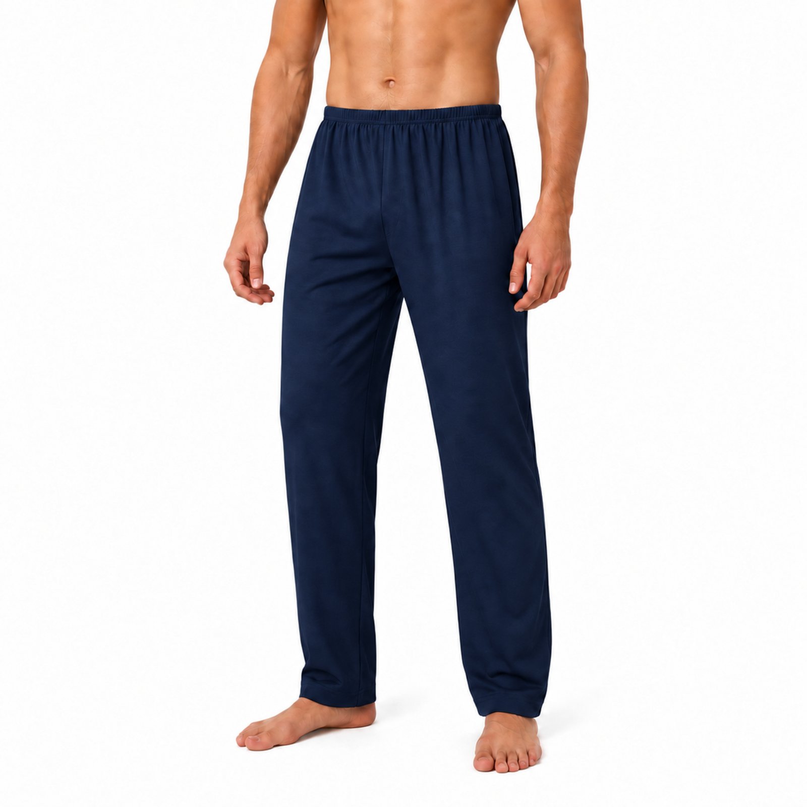 Calça De Pijama Masculina Dormir Confortável Lisa Casual - Azul Marinho