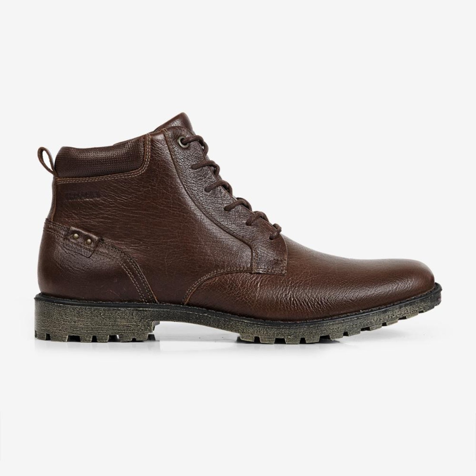 Bota Casual Cross Ferracini Café Urbana de Couro Liso Marrom