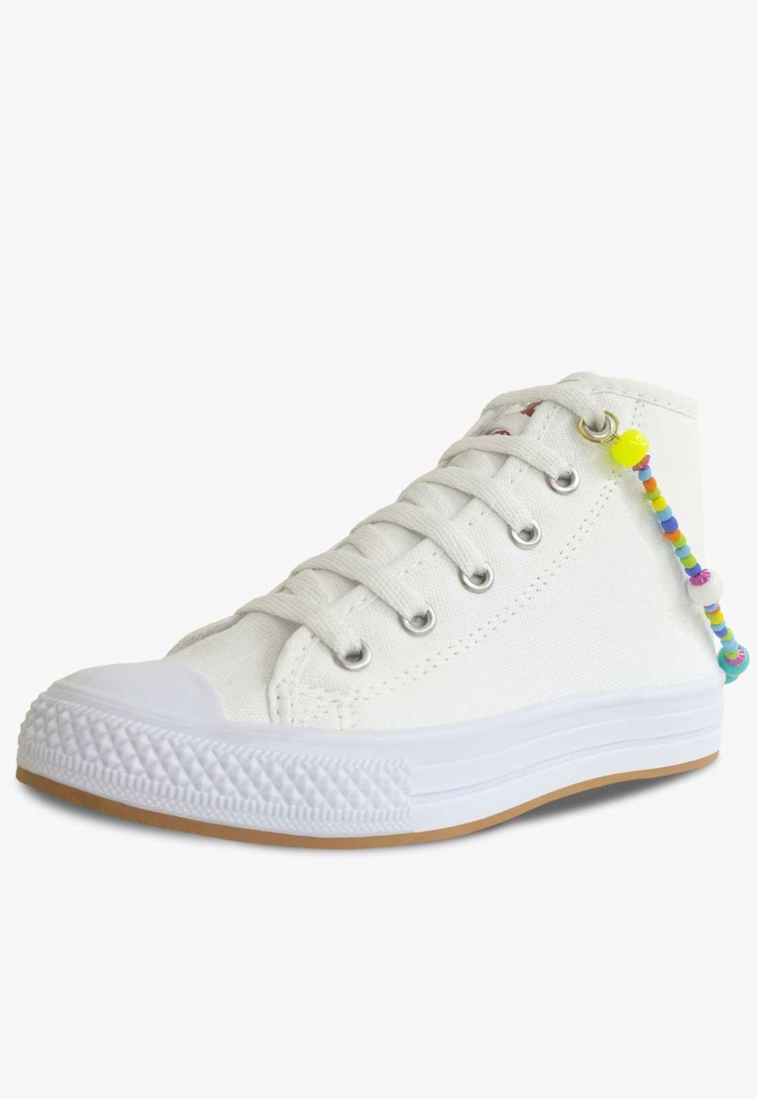 Infantil - Tênis Cano Alto Pópidi Menina Botinha com Pulseira Branco