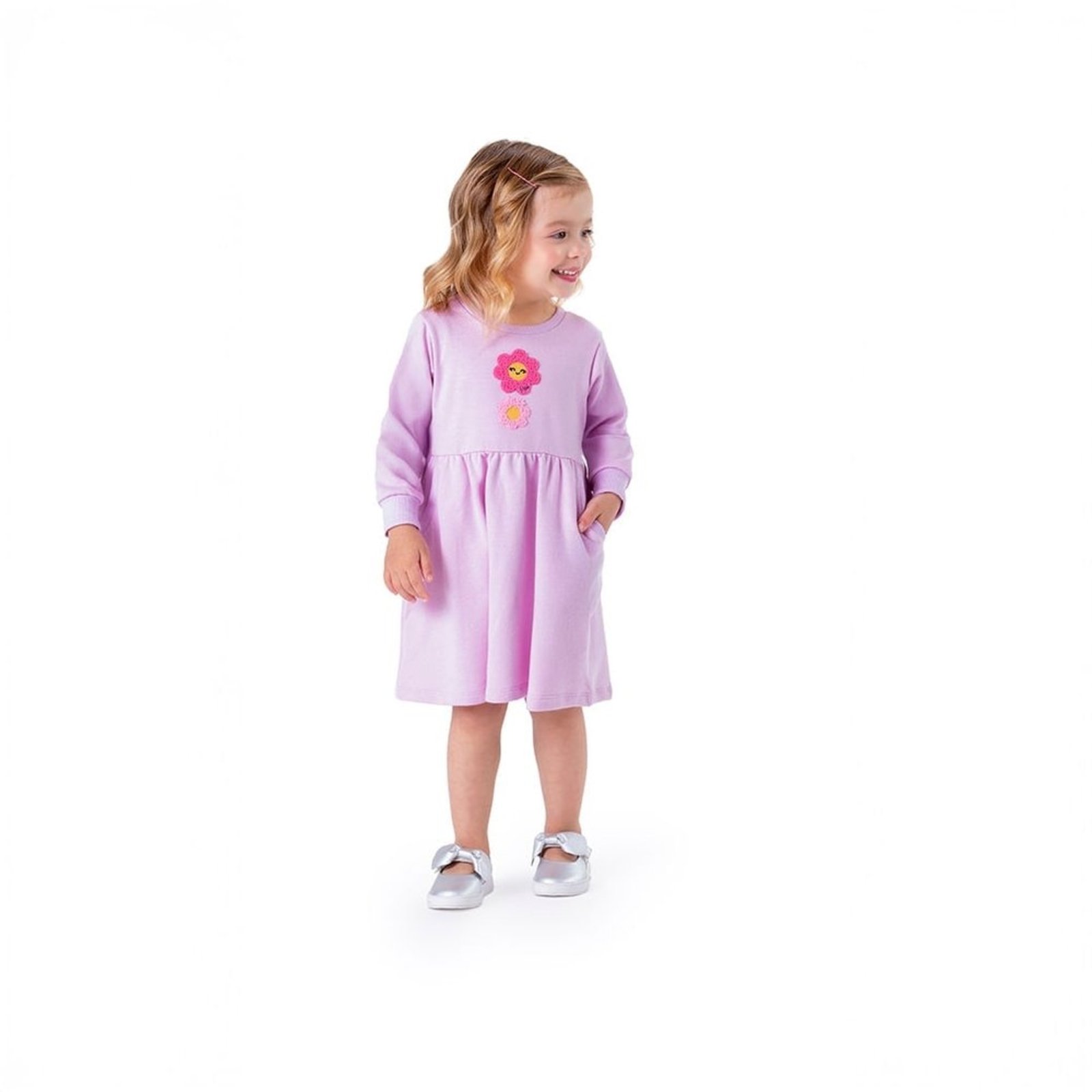 Infantil - Vestido Curto Manga Longa Menina Marisol