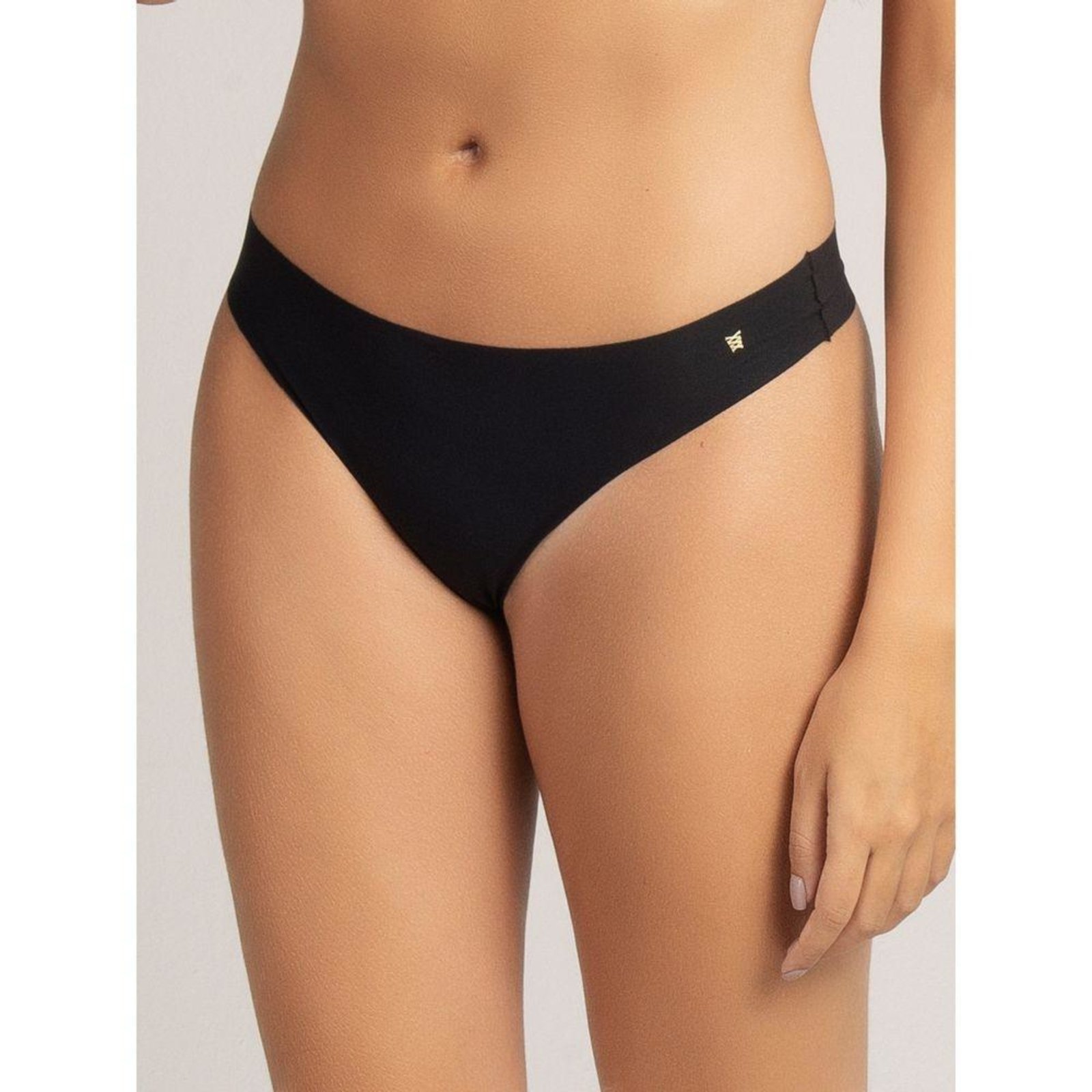 Vista 2 Calcinha Fio Dental Microfibra Essentials Laser Loungerie preto Loungerie preto