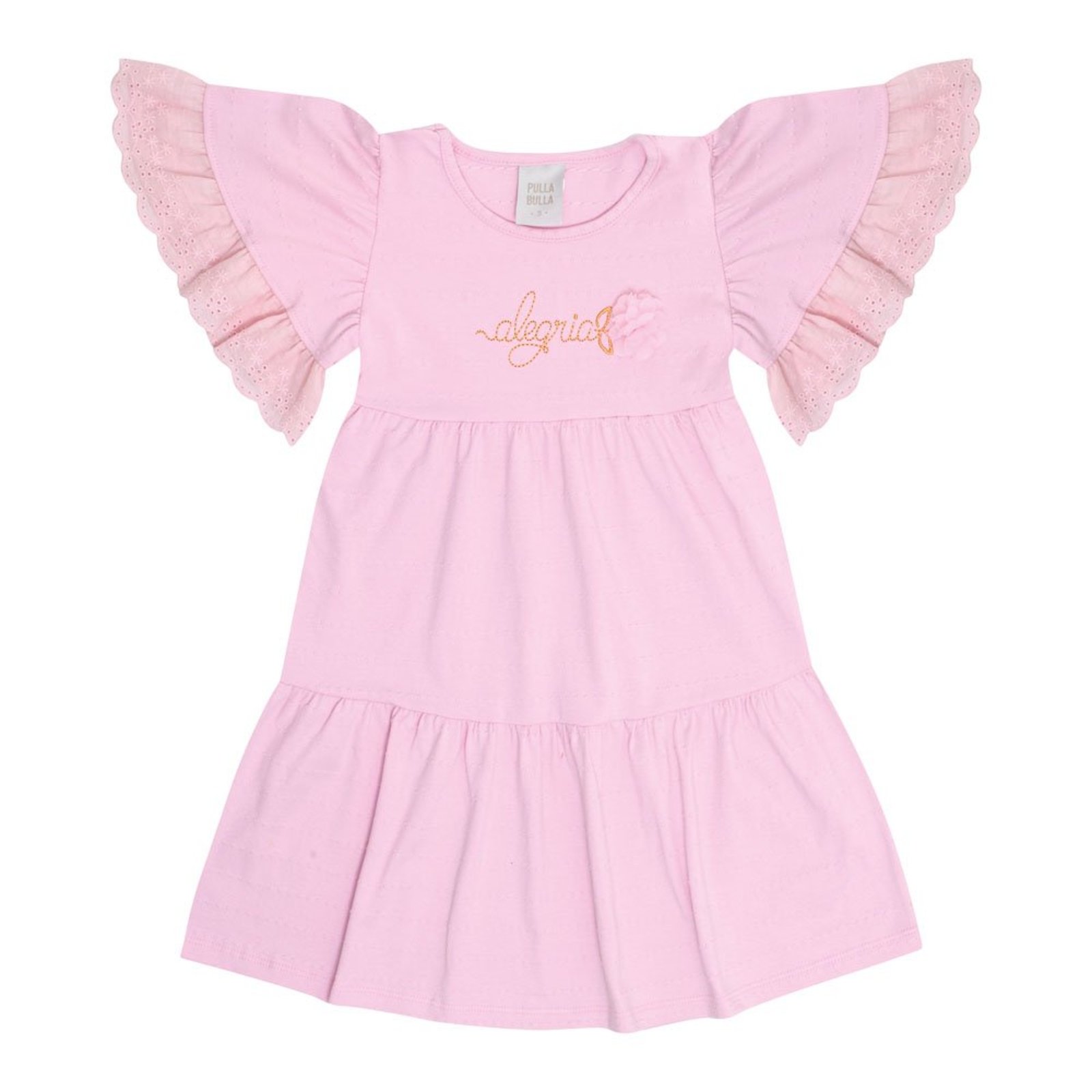 Infantil - Vestido Primeiros Passos Menina - Chiclete - 50614-13 Rosa