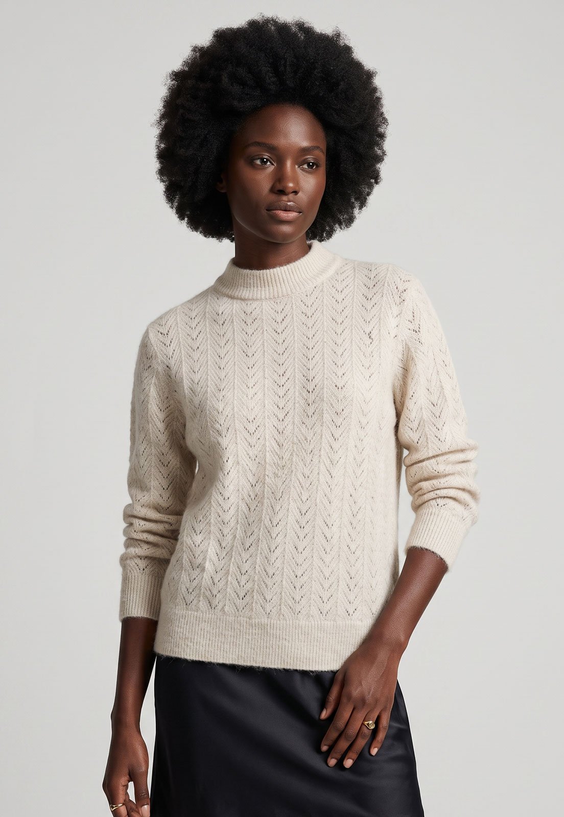 Suéter Feminino Mango Tricot Texturizado Off-White