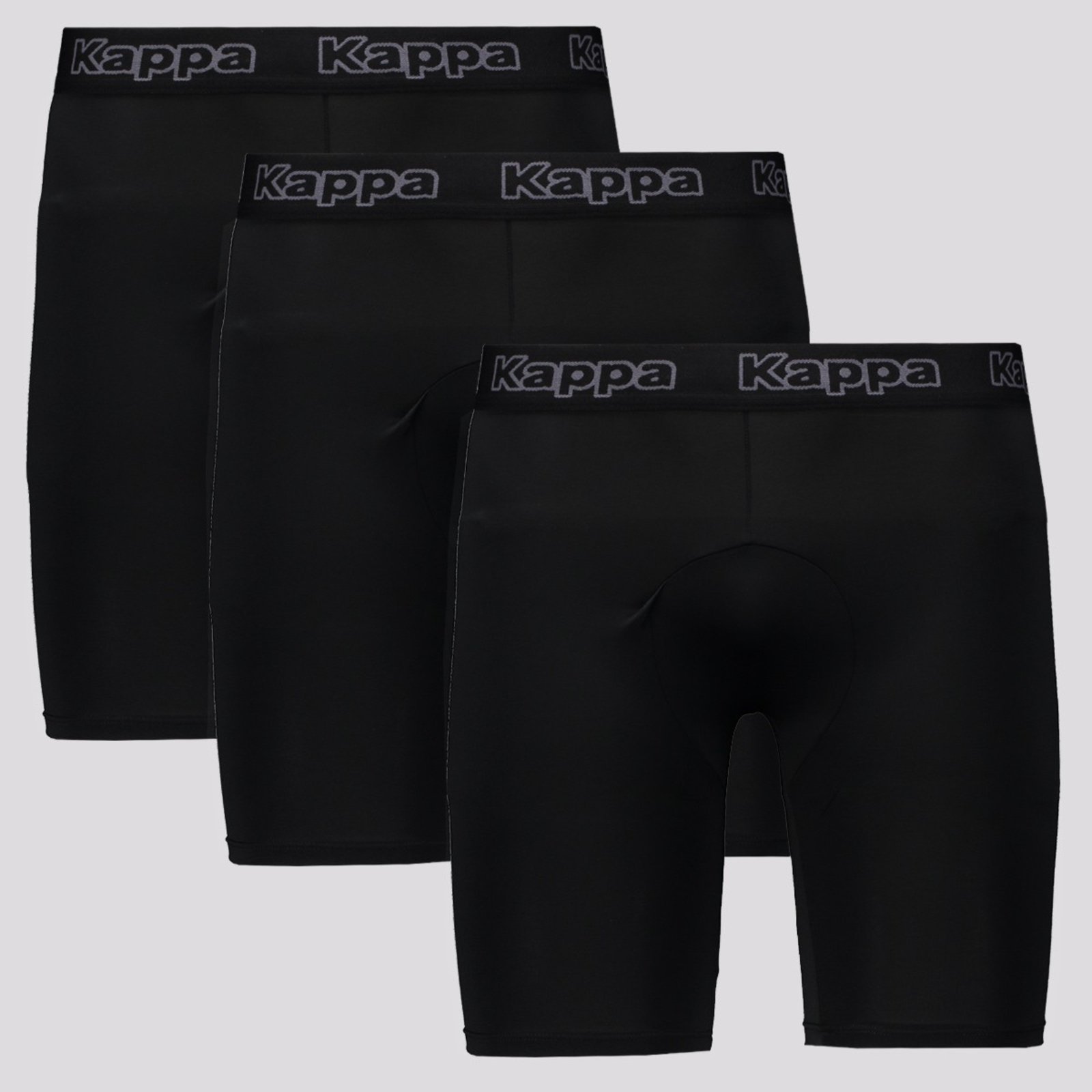 Kit 3 Bermudas Térmicas Kappa Belquior Preta