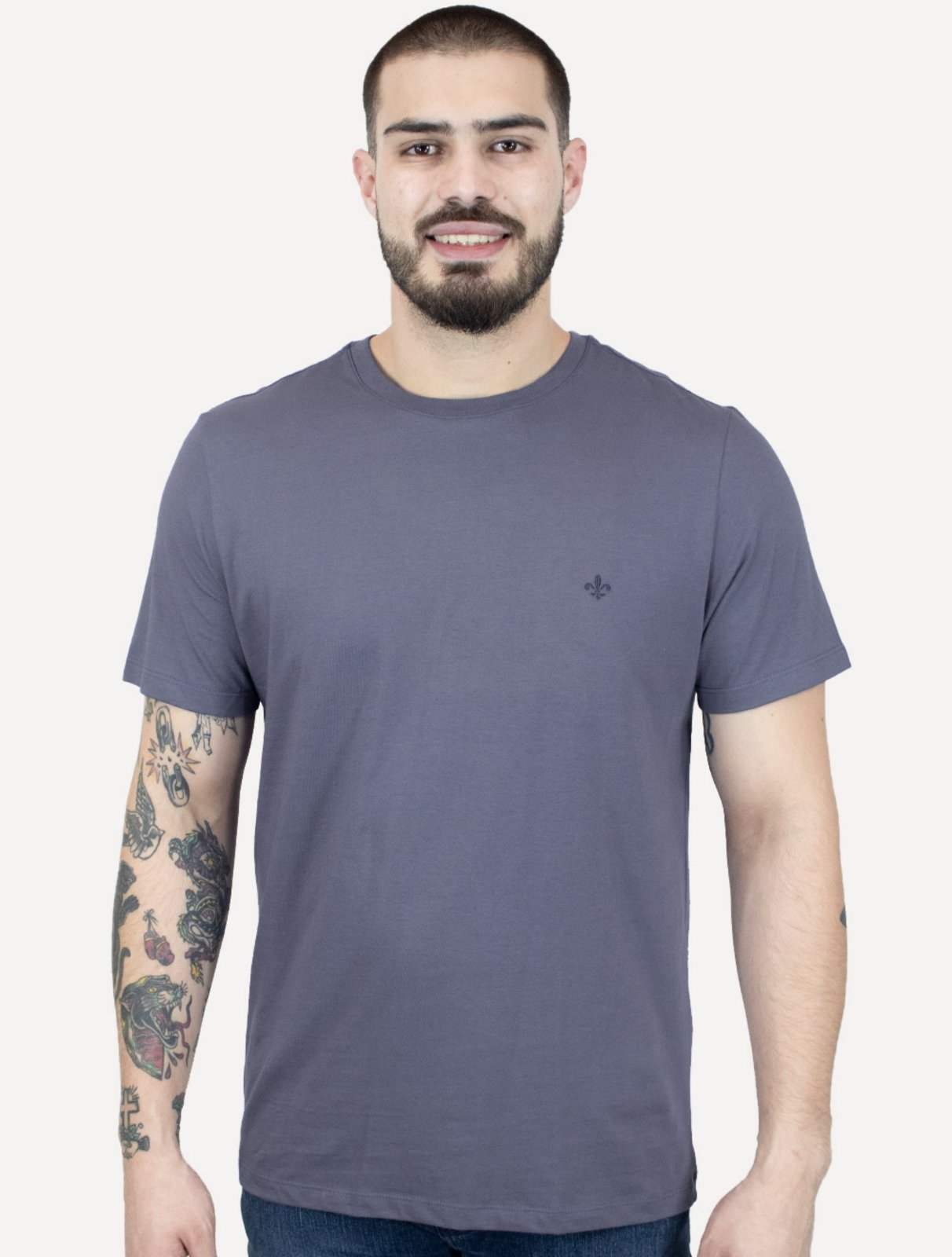 Camiseta Dudalina Masculina Essentials Modal Logo Roxa
