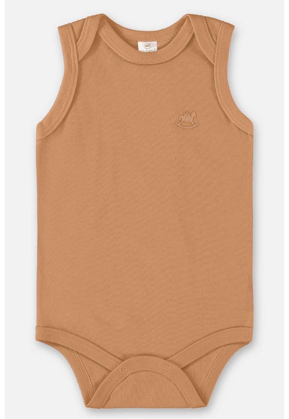 Infantil - Body Regata em Suedine Unissex Up Baby Marrom