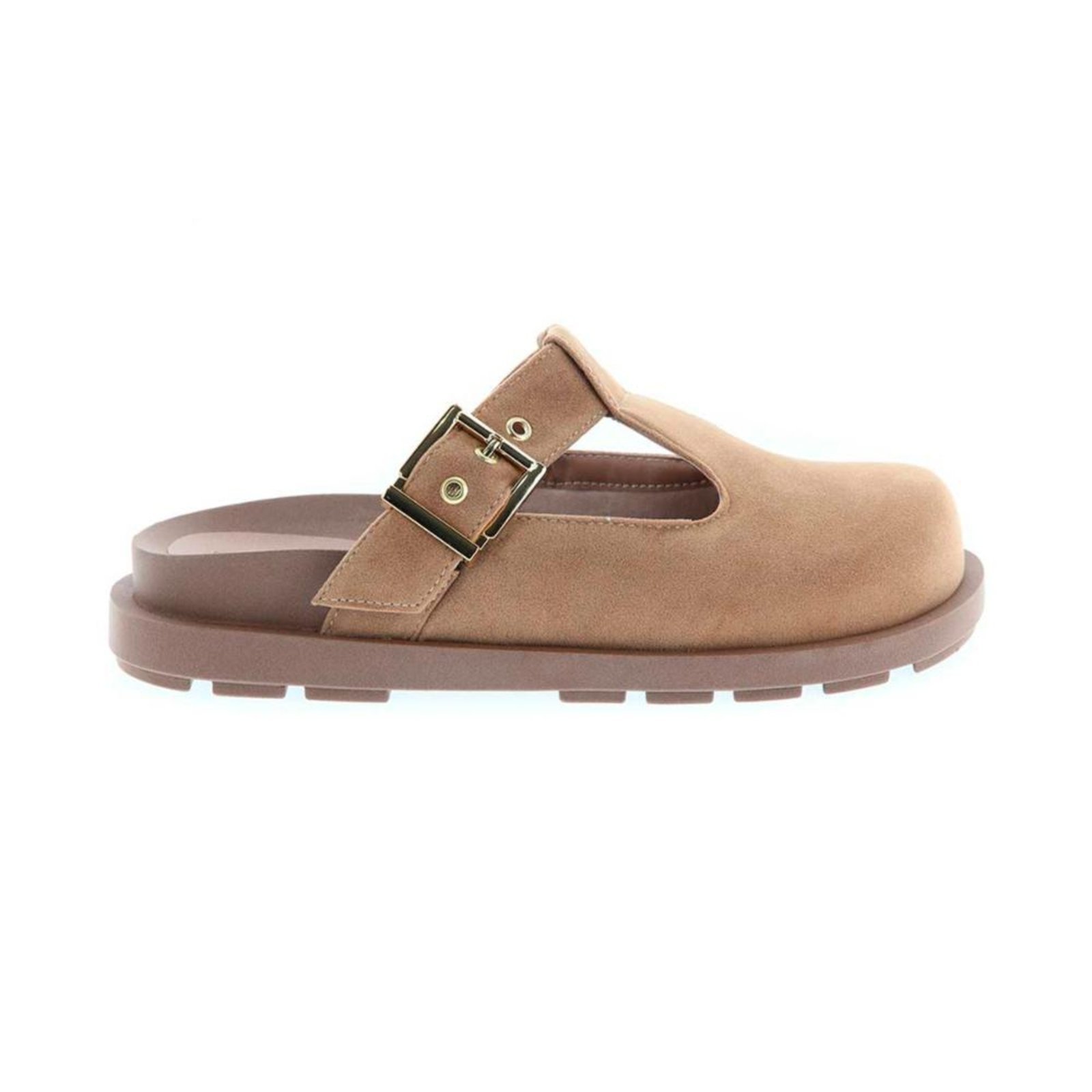 Jamile - Clog Feminino Tratorado Anatômico Camurça Bege Bege