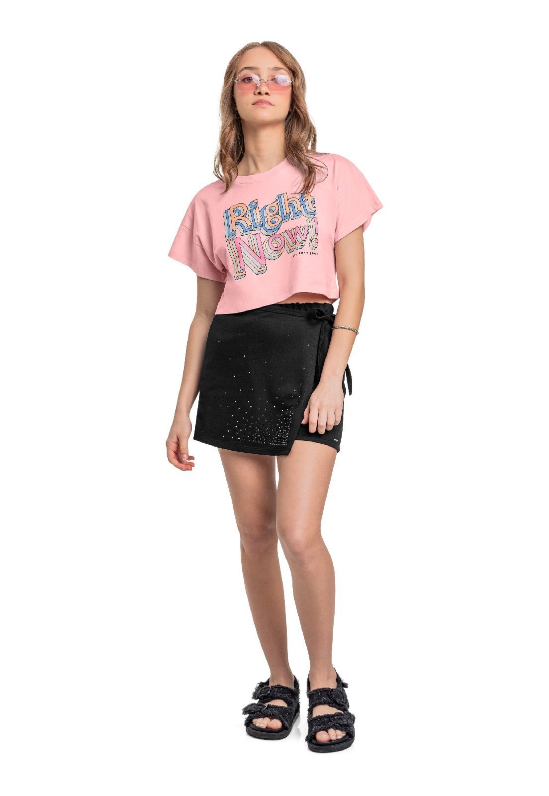Infantil – Blusa Juvenil Metalizada Gloss Rosa