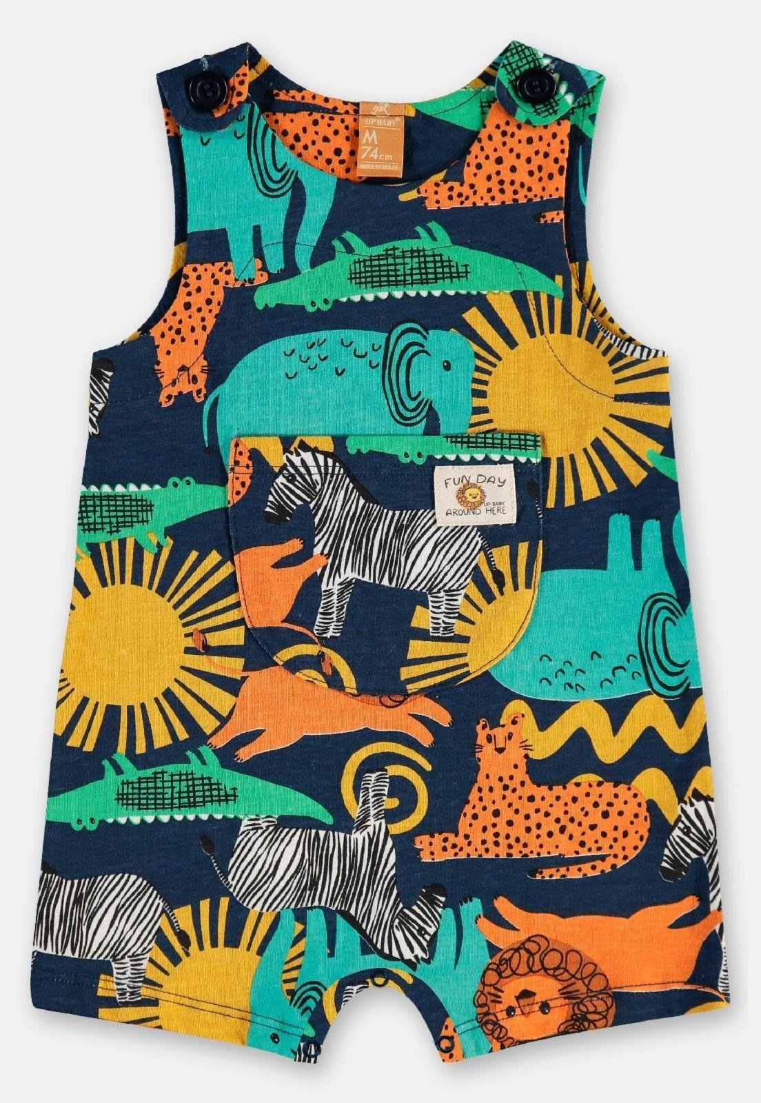 Infantil - Macaquinho Menino em Algodão Up Baby Azul