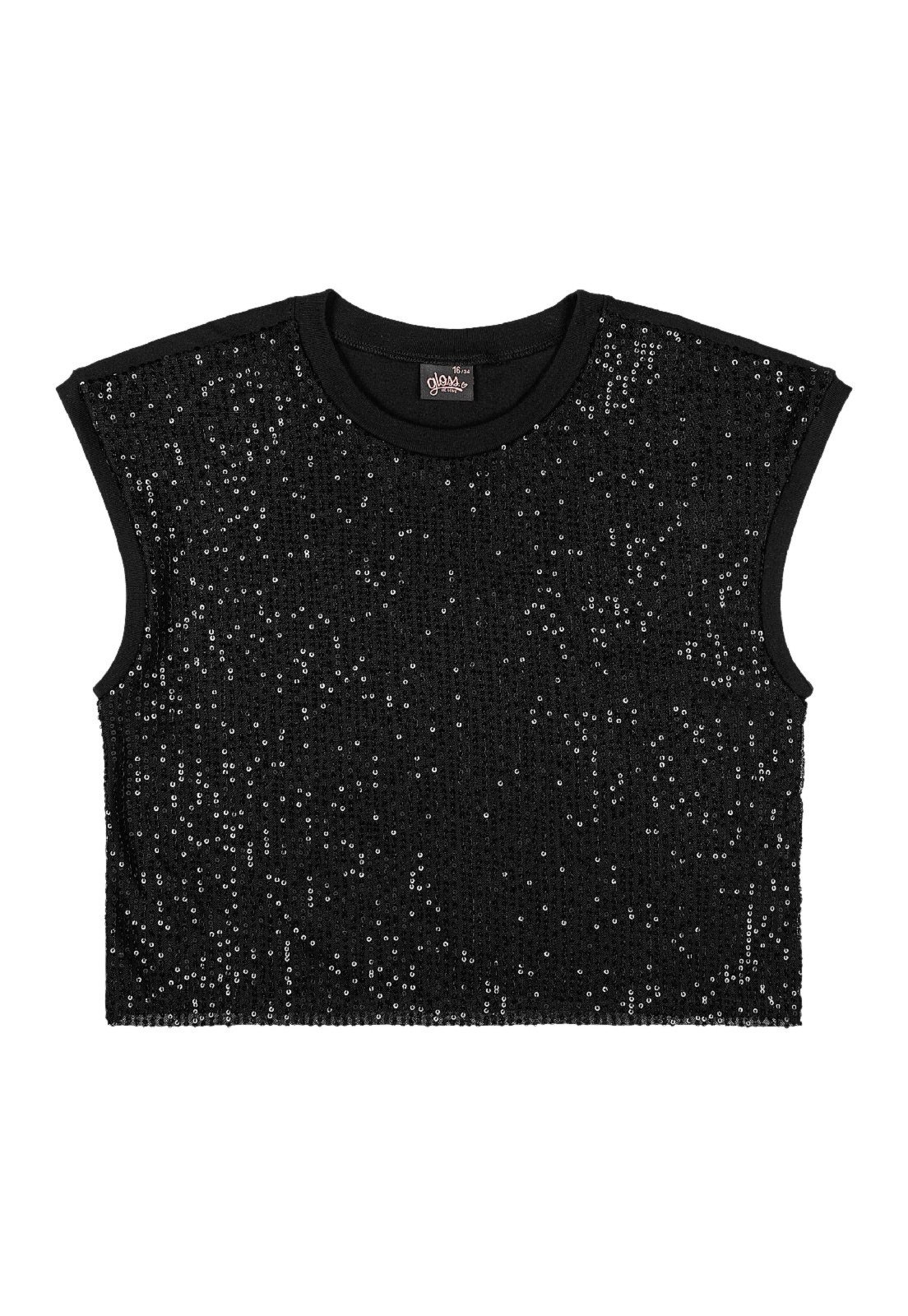 Vista 3 Infantil - Blusa Juvenil em Algodão e Paetê Gloss cinza Gloss cinza