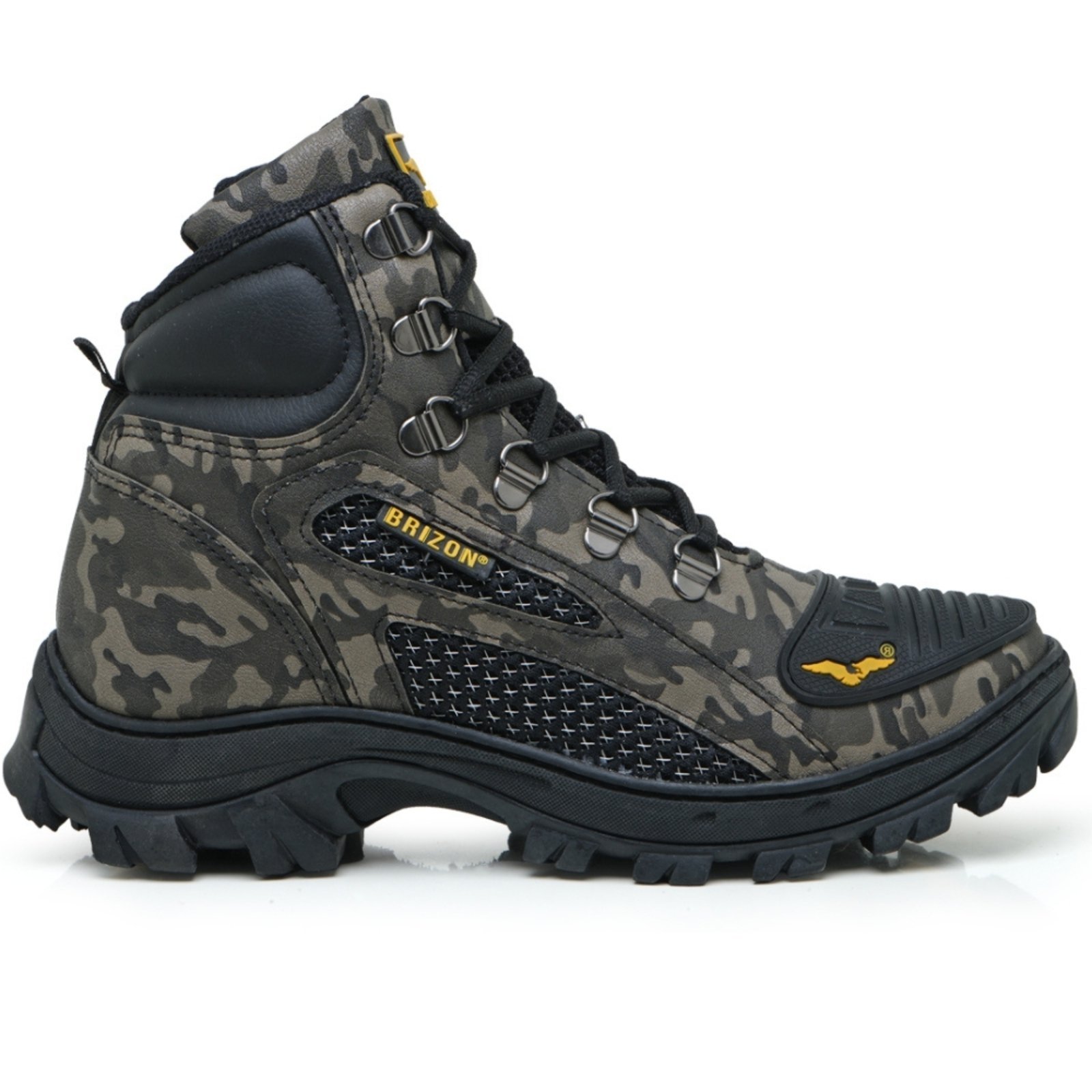 Bota Coturno Brizon Adventure Camuflada Palmilha Em Gel Impermeável