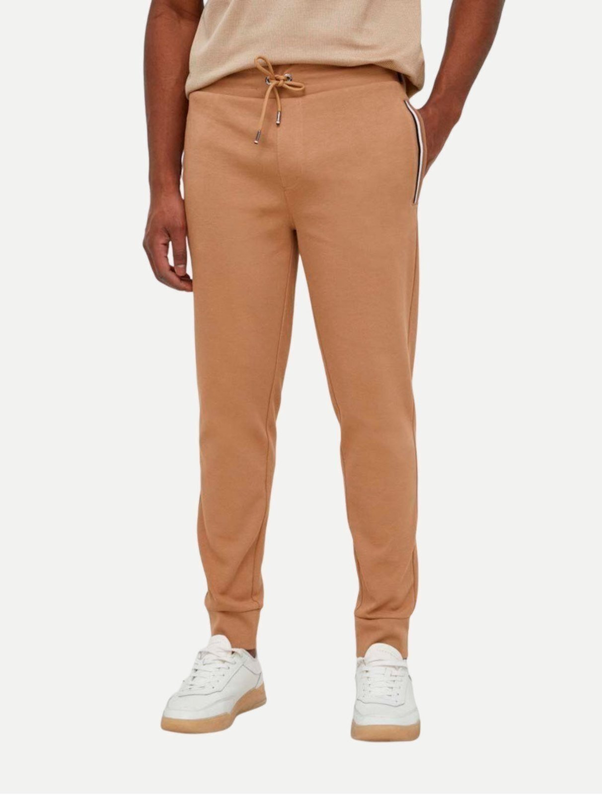 Vista 2 Calça Hugo Boss Regular Malha Lamont 66 bege Hugo Boss bege