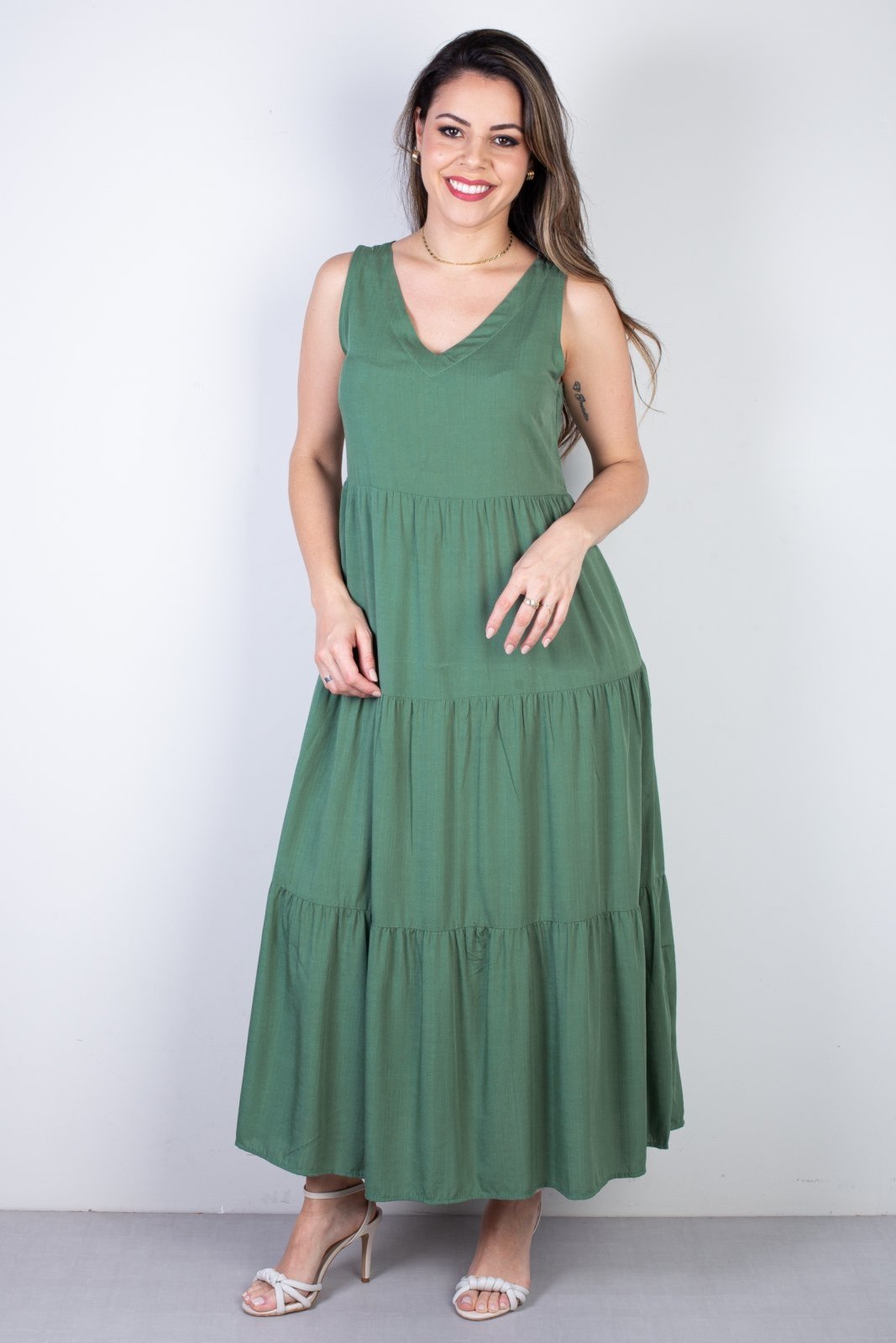 Vestido Enluaze Midi Regata Babados 51290 – Verde