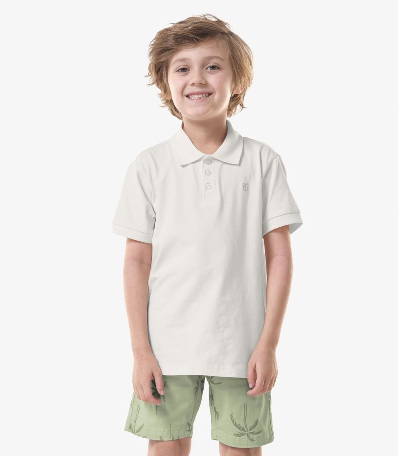 Infantil - Conjunto Polo Com Bermuda Trick Nick Bege