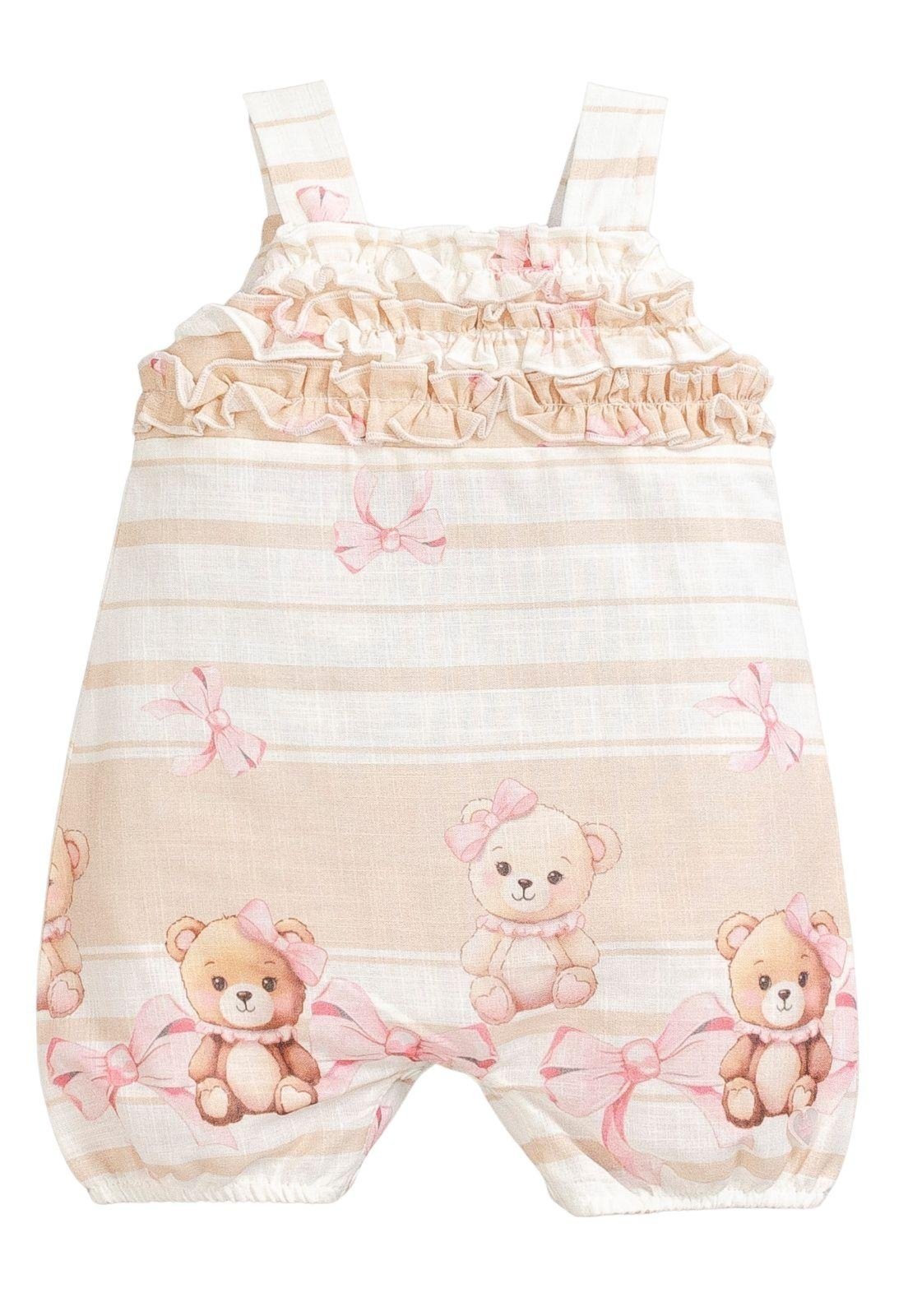 Infantil - Macacão Curto Menina Estampado Anjos Baby M