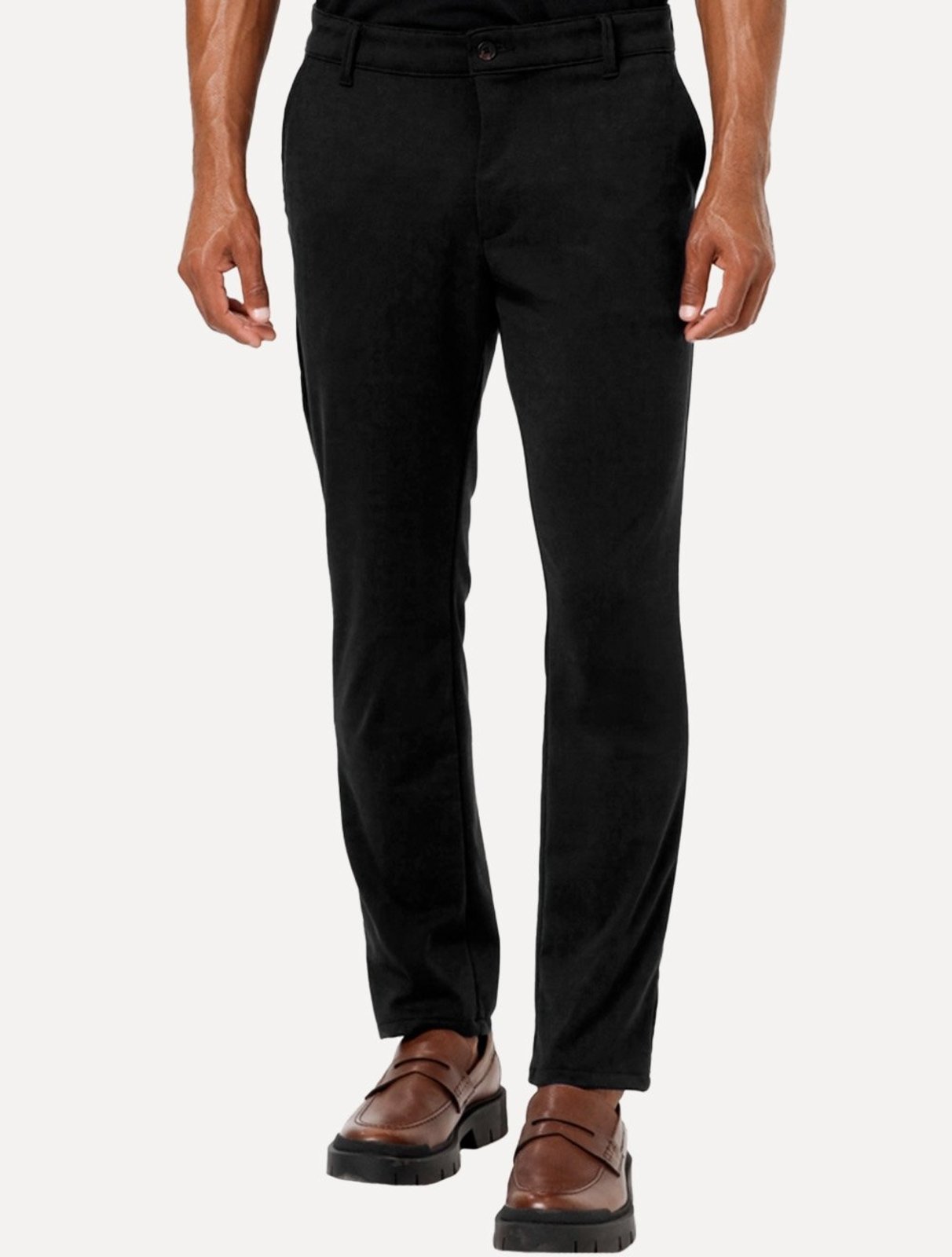 Calça King & Joe Masculina Malha Slim Comfort Alfaiataria Preta