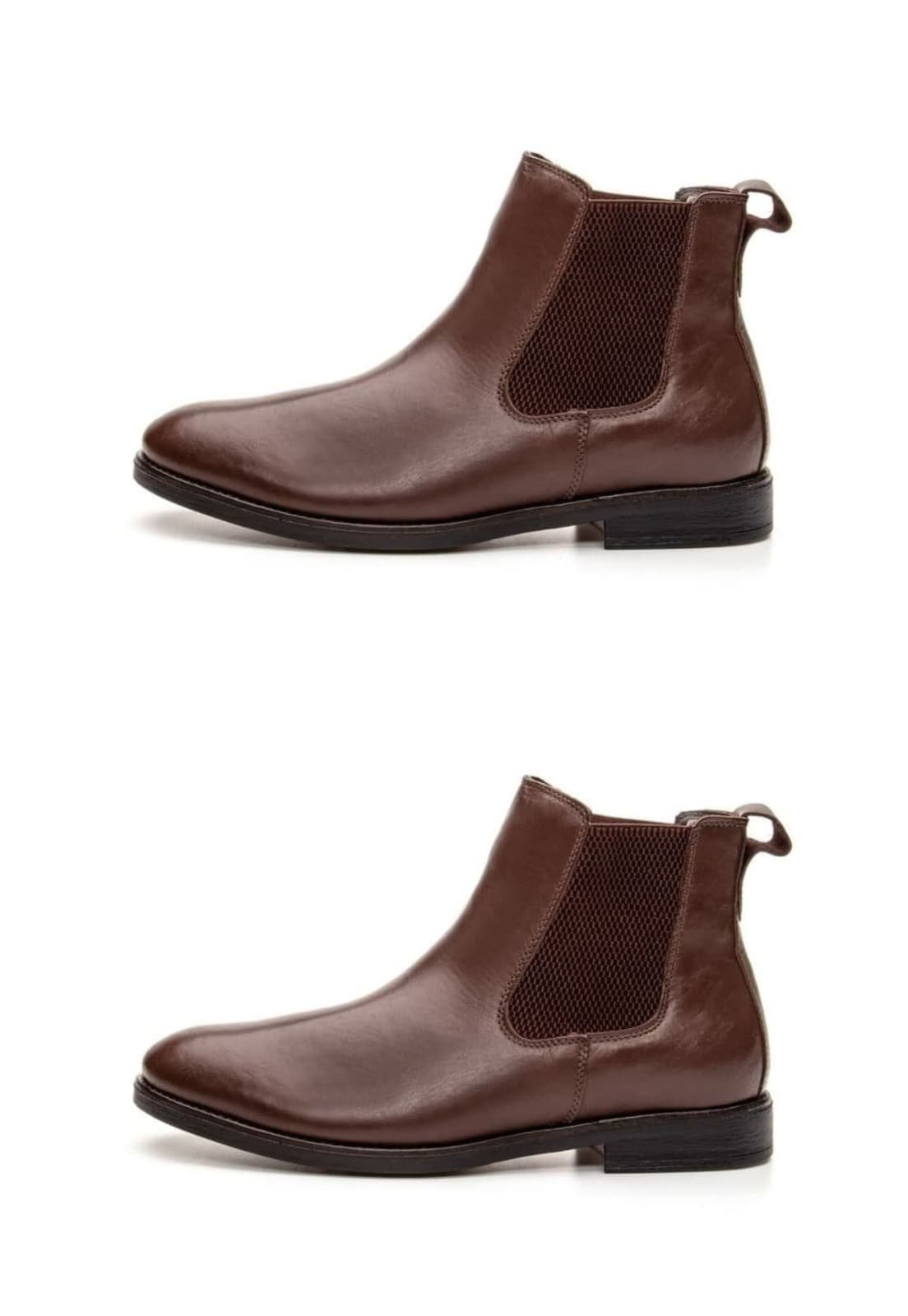 Kit 02 Botas Masculina de Couro Chelsea Clube do Sapato de Franca DFT KIT Houston Marrom