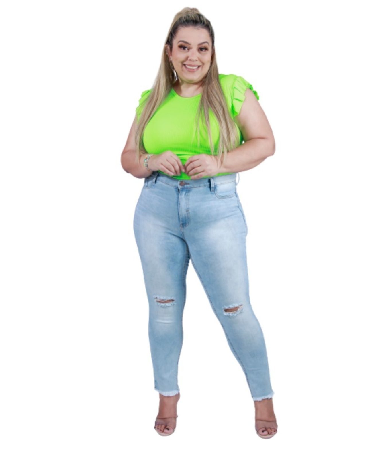 Calça Cigarrete Feminina Jeans com Elastano Plus Razon Jeans