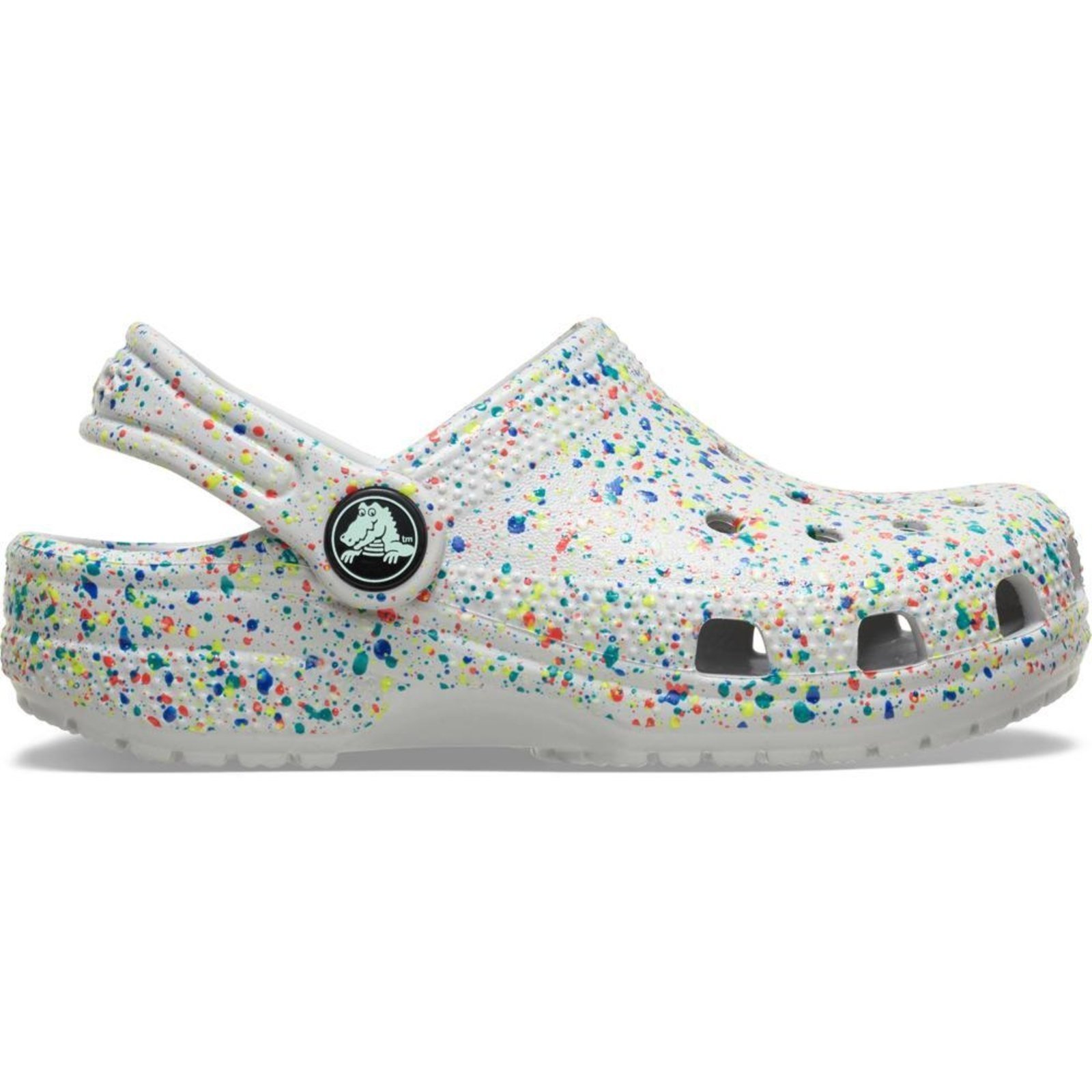 Vista 2 Infantil - Sandália Crocs Classic Glow Paint Splatter Clog K Atmosphere/Multi bege Crocs bege