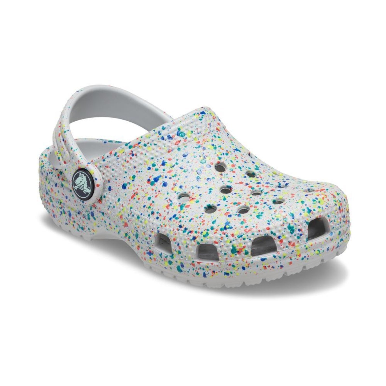 Vista 3 Infantil - Sandália Crocs Classic Glow Paint Splatter Clog K Atmosphere/Multi bege Crocs bege