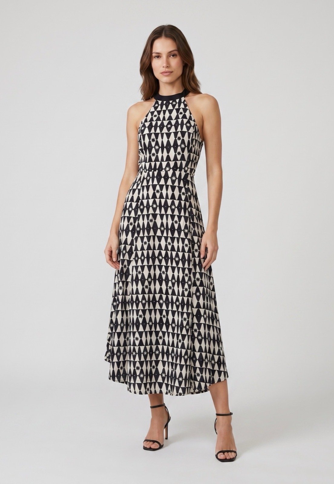Vestido Feminino Cantão Est Arlequina Preto