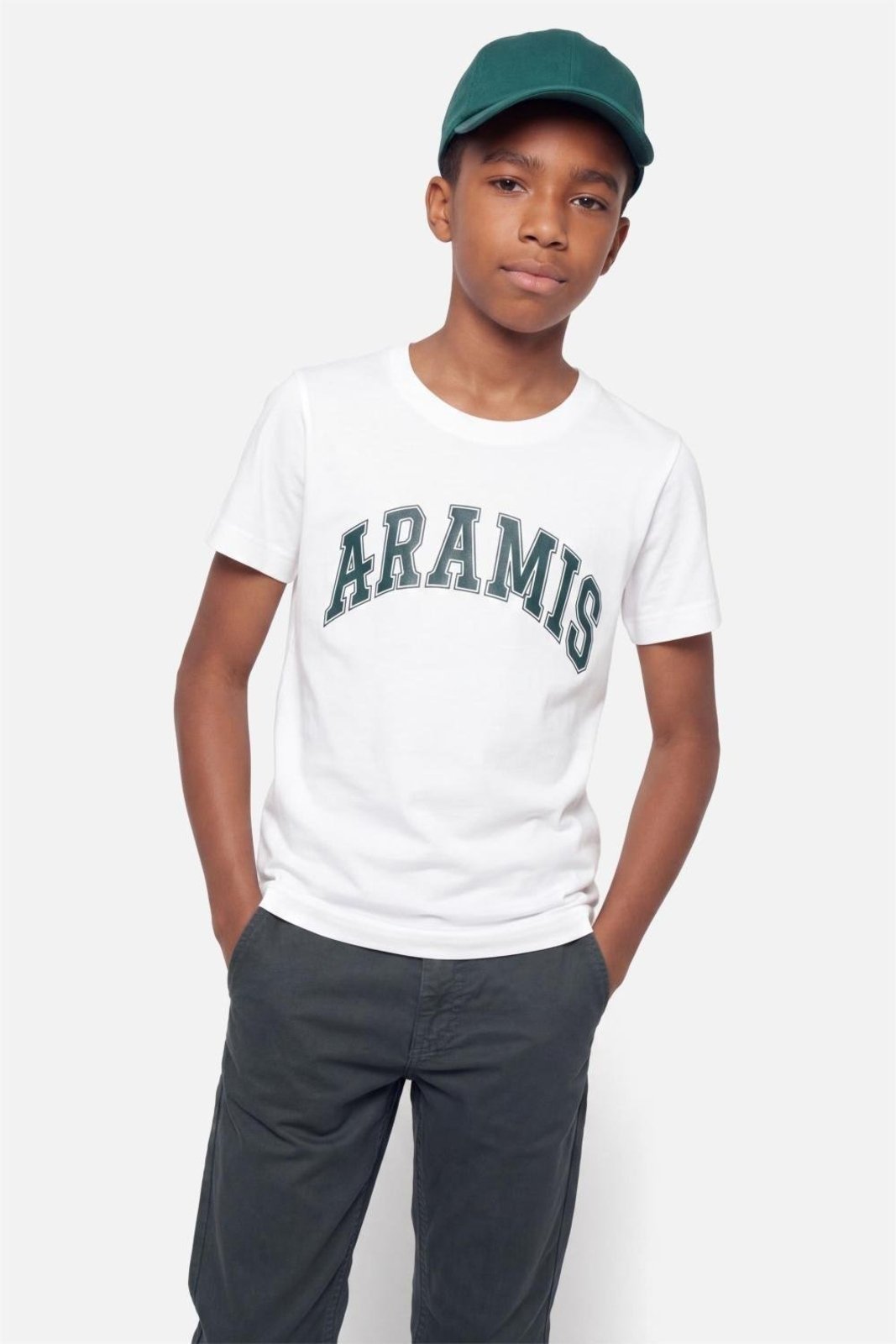 Infantil - Camiseta Aramis Estampa College Off White
