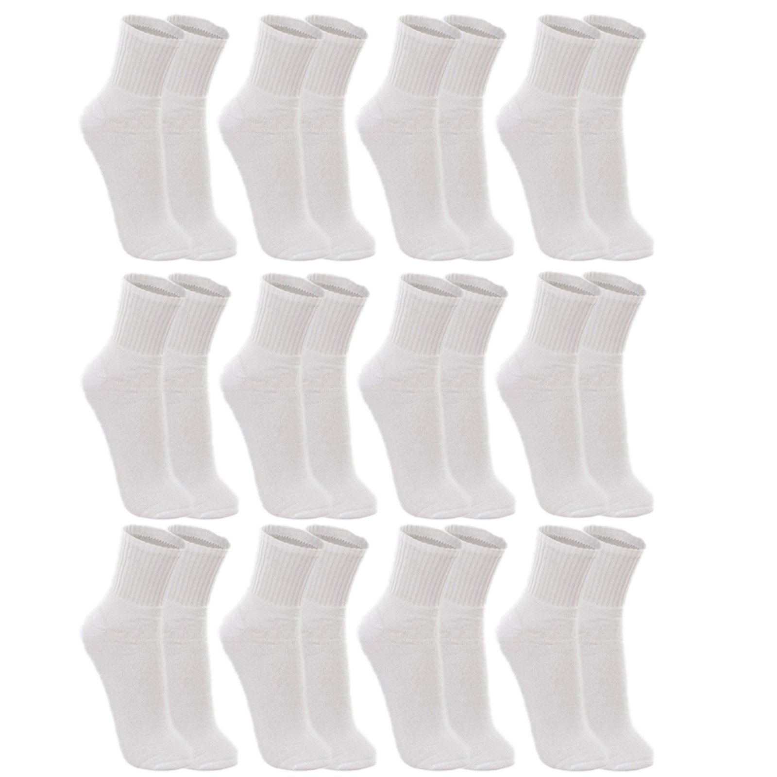 Kit 12 Pares Meias Selene Cano Médio Algodão Masculino Original Branco