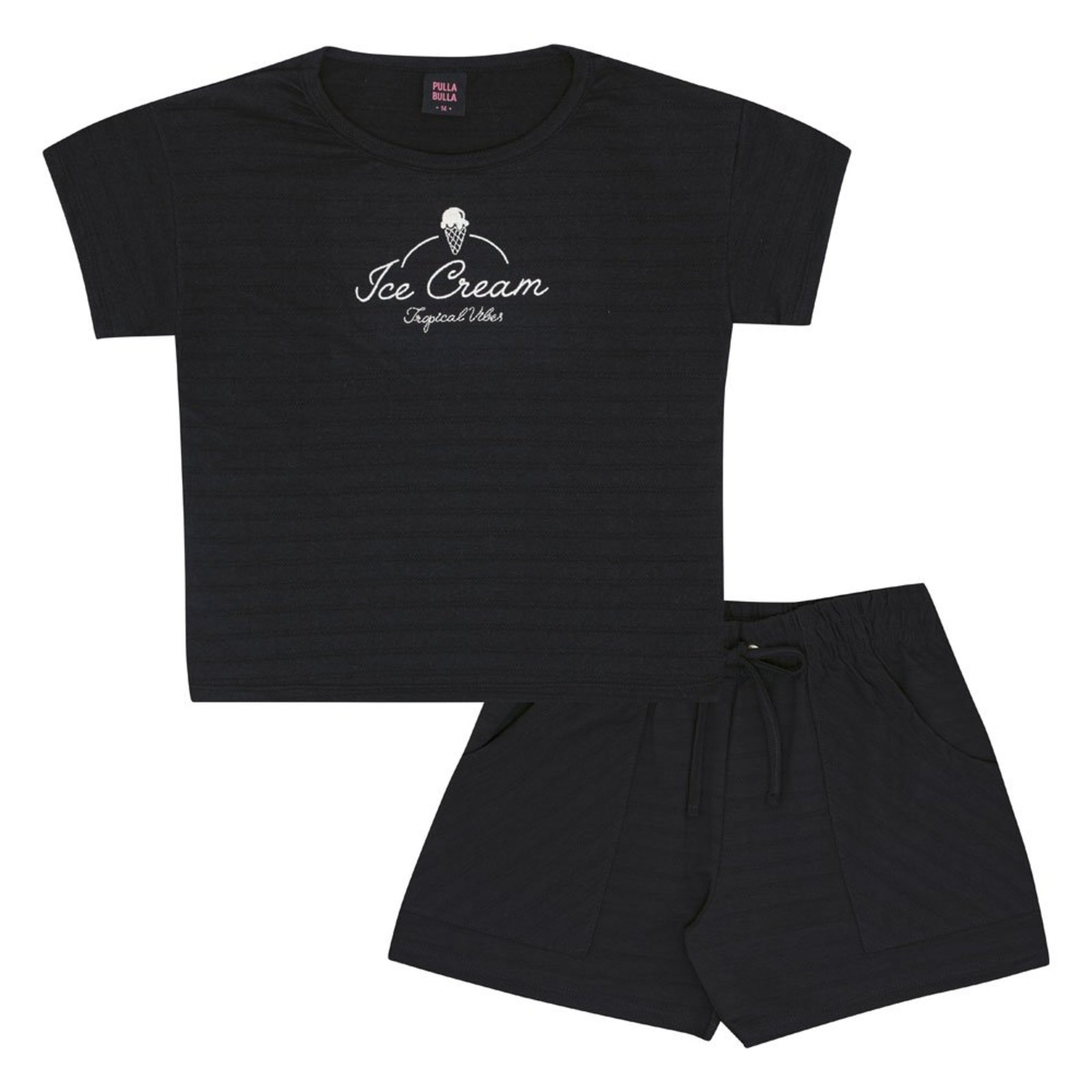 Infantil - Conjunto Juvenil Menina - Preto - 52417-51