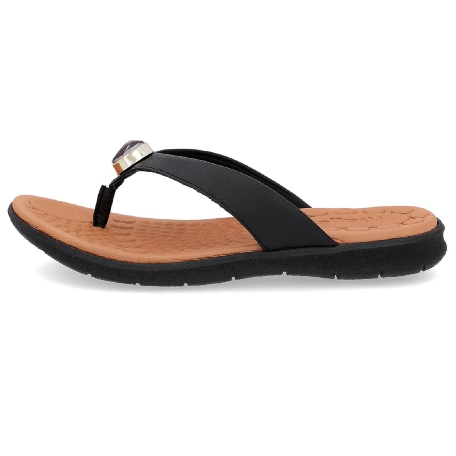 Chinelo de Dedo Usaflex Amortecedor Palmilha Massageadora Preto