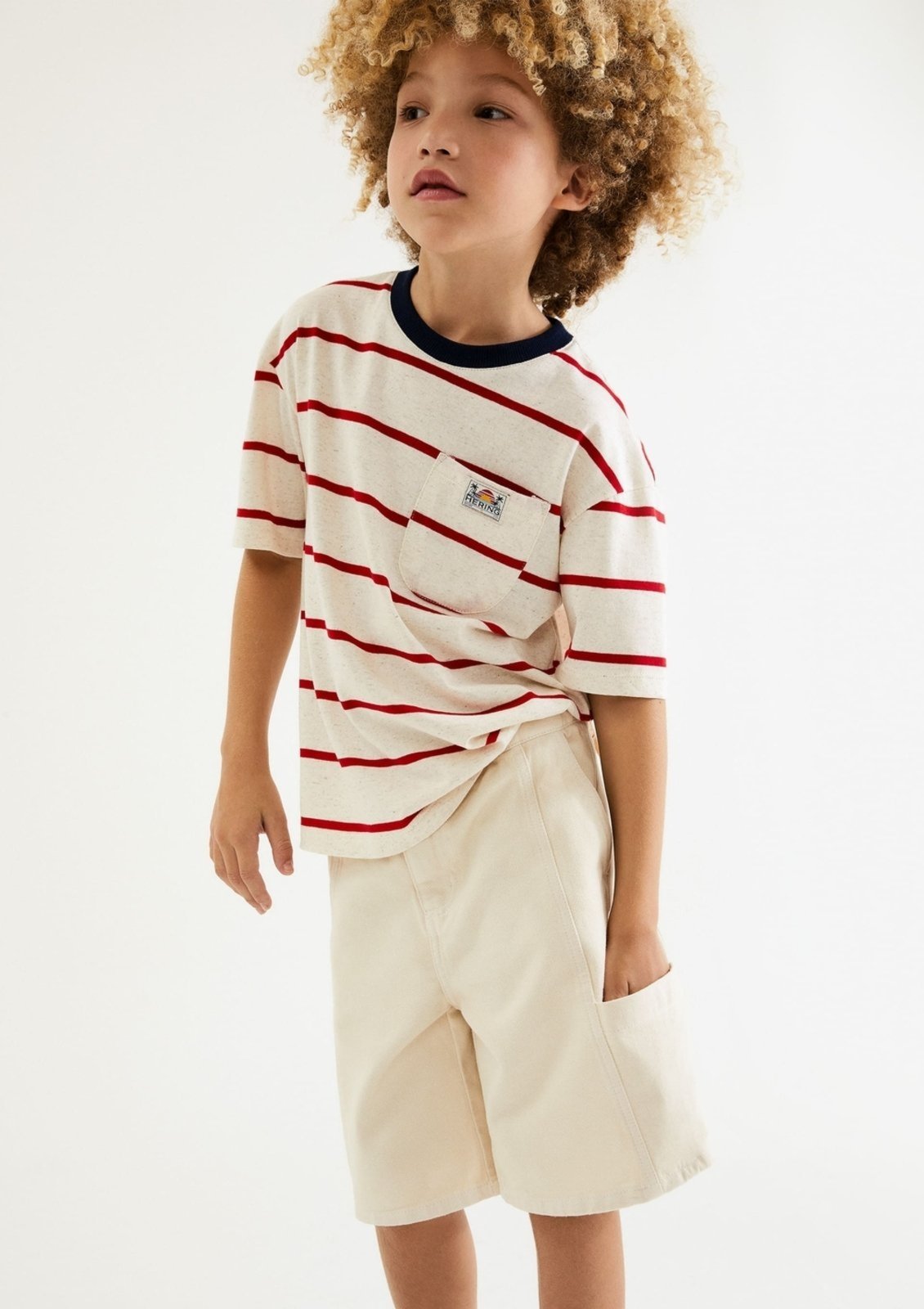 Vista 2 Infantil - Bermuda Menino Reta Em Sarja Hering Hering Kids off-white Hering Kids off-white