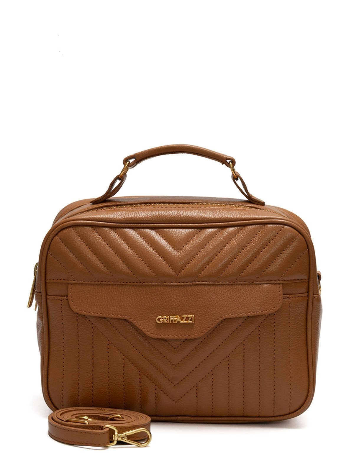 Bolsa Tiracolo Griffazzi Couro Caramelo