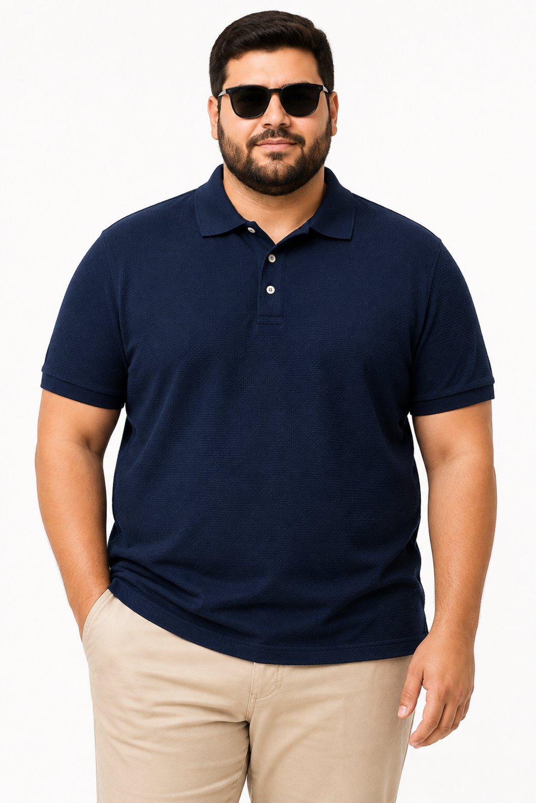 Camisa Masculina Plus Size D Bell Outlet Fashion Azul Marinho