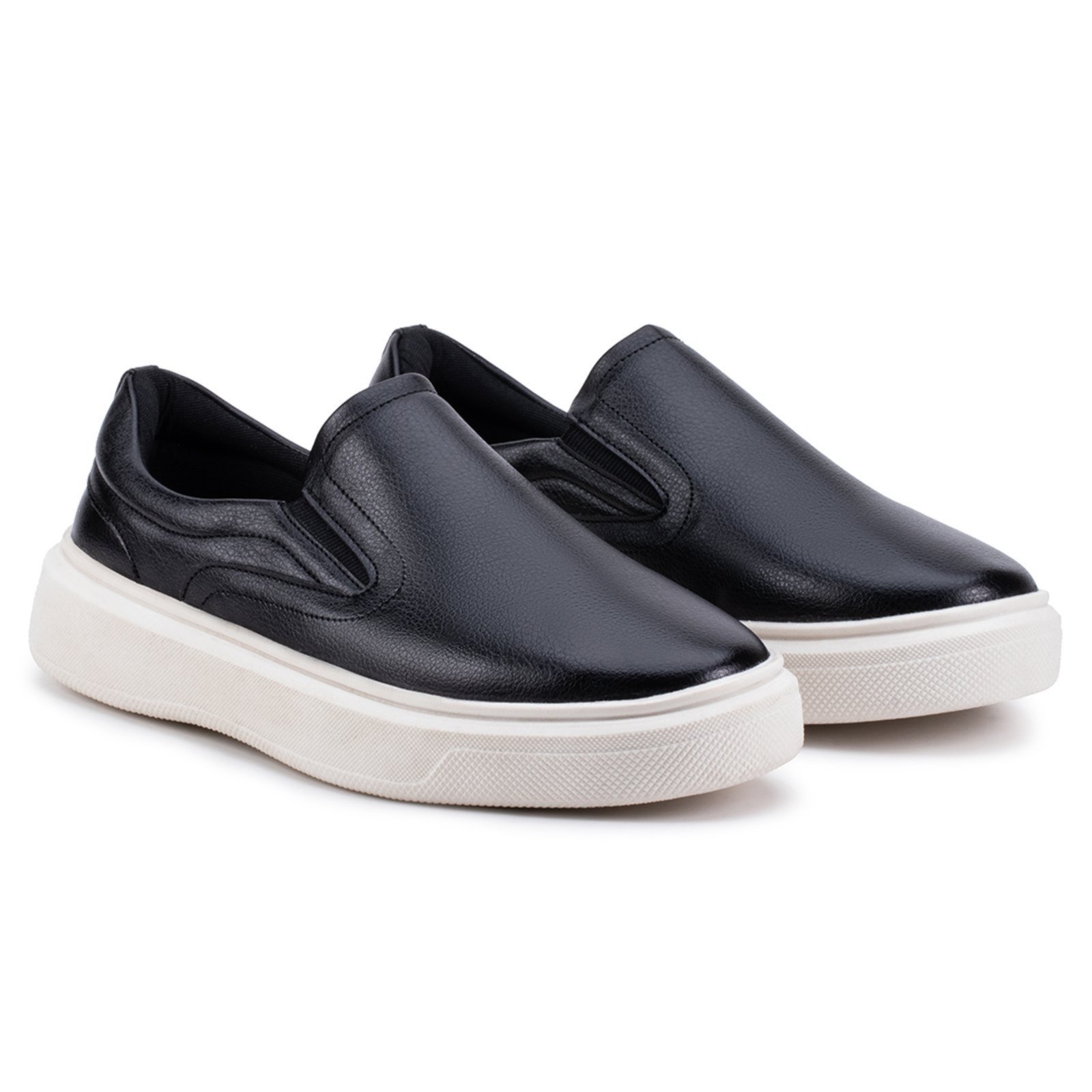 Tênis Slip On Iate Estilo Shoes Masculino Preto Confortável Calce Fácil