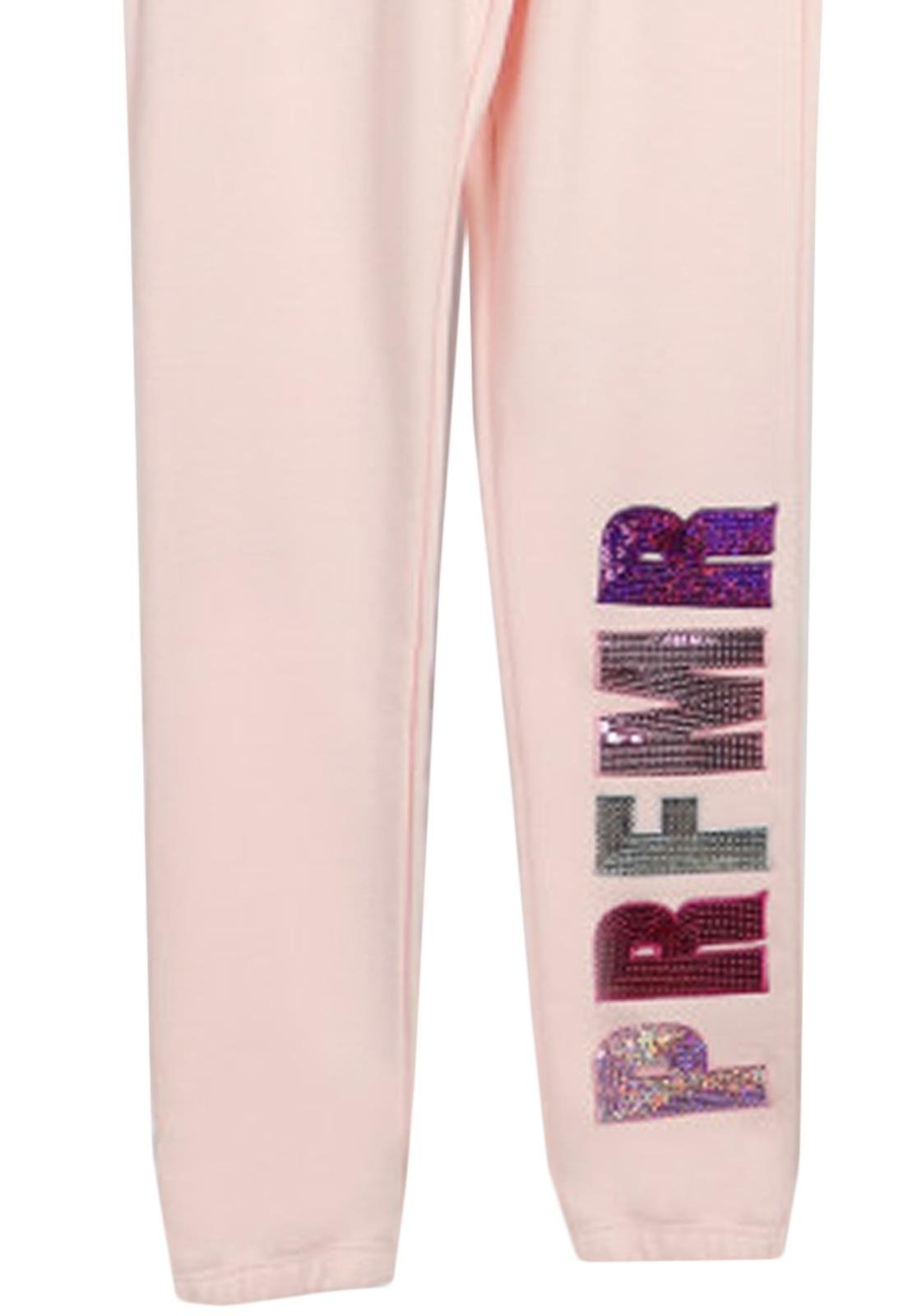 Vista 3 Infantil - Jogging Moletom Paetê Perfumaria Petit Cherie rosa Petit Cherie rosa