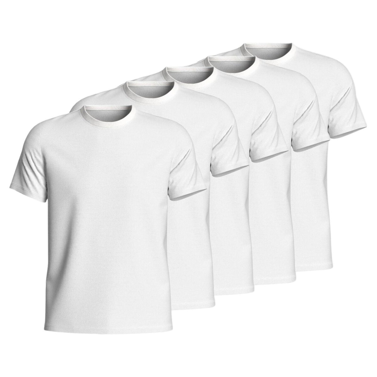 Kit 5 Camisa Masculina Camiseta Gola Redonda Lisa Algodão