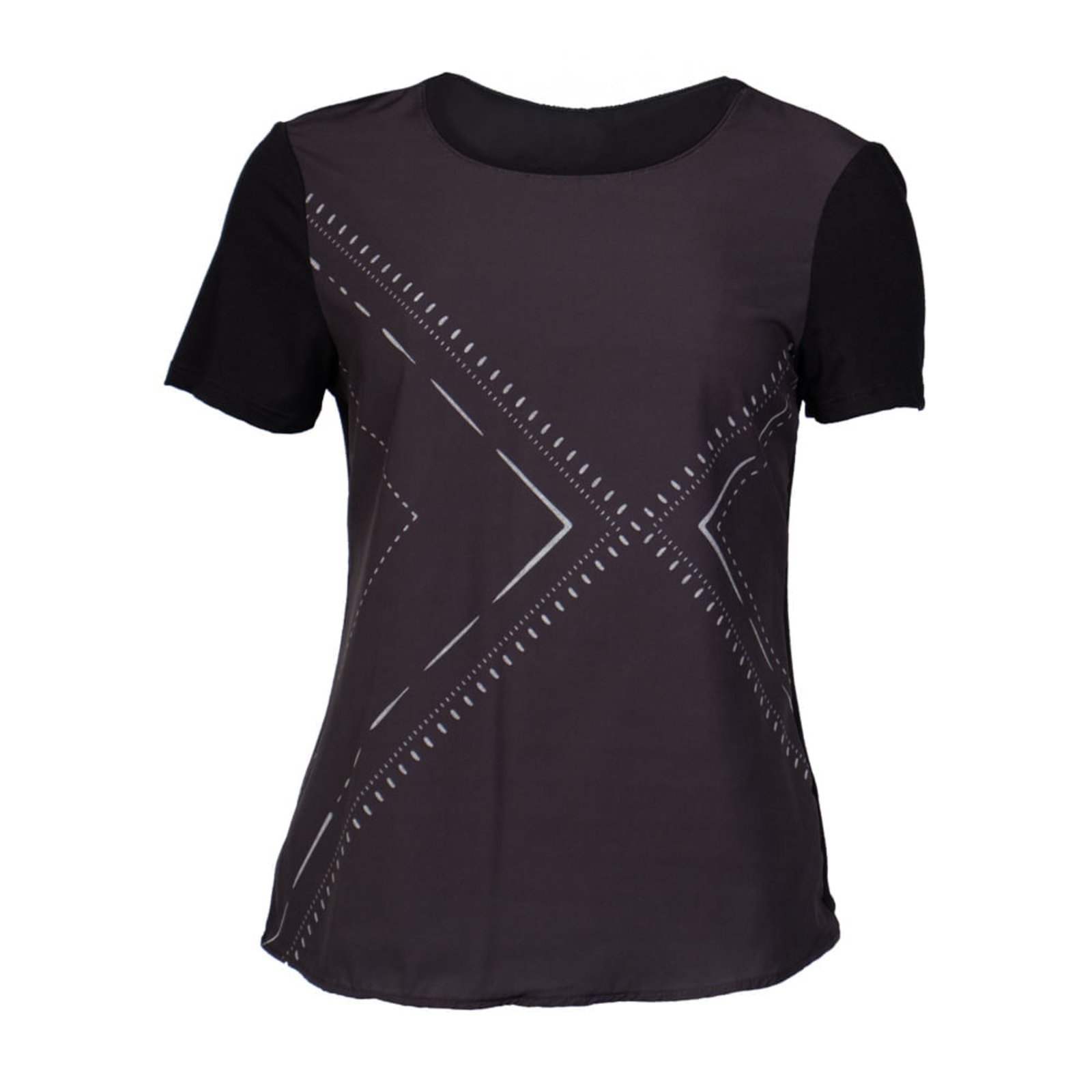 Blusa Feminina Cativa Manga Curta com Estampa Preto