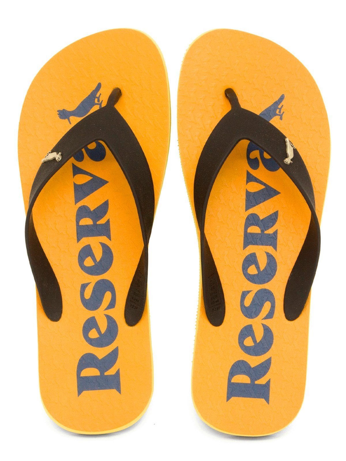 Chinelo Reserva Go Borracha Estampa PP Conforto Qualidade Antiderrapante Amarelo Laranja PP