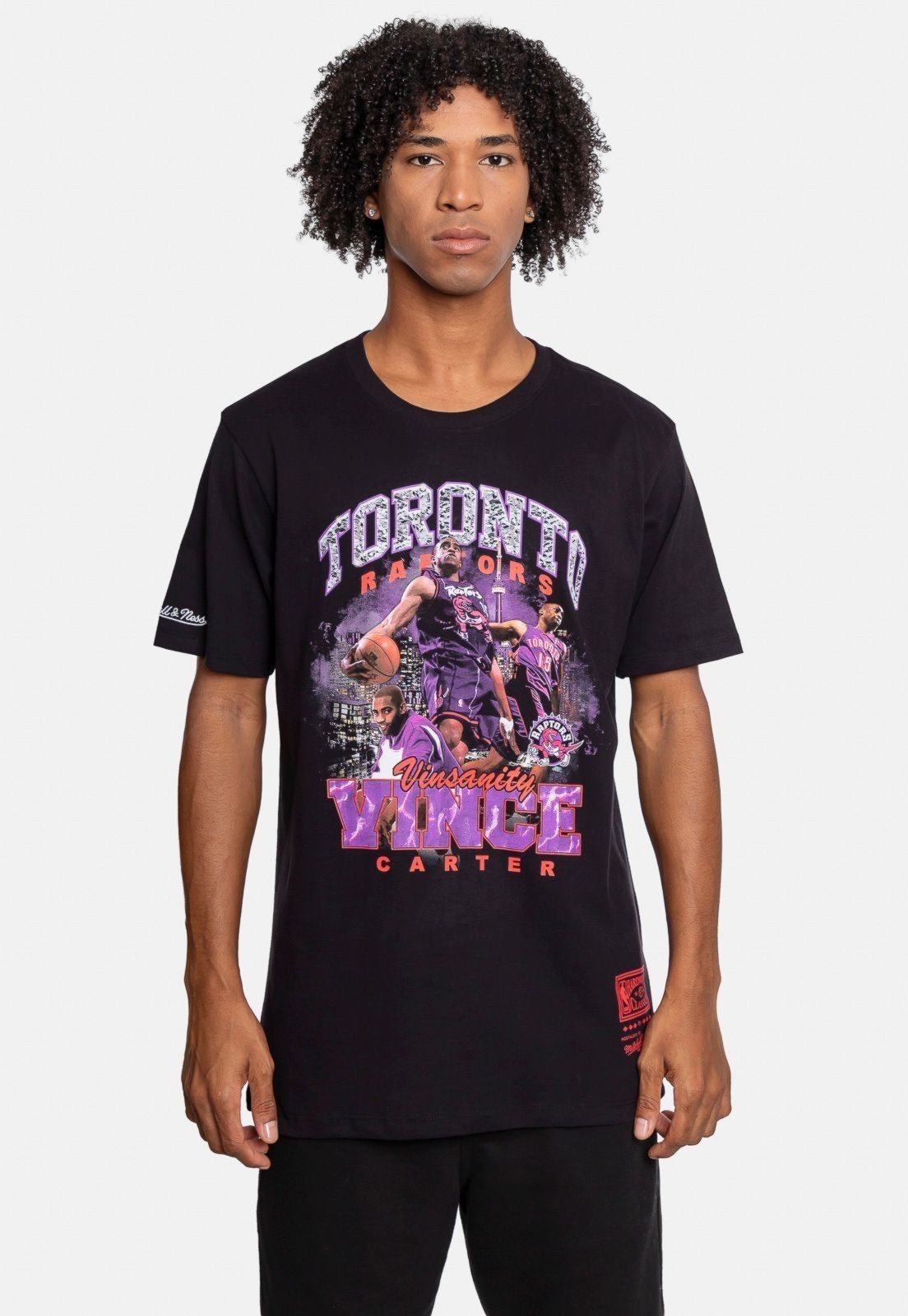 Camiseta Mitchell & Ness Vince Carter Toronto Raptors Player Collage Preta
