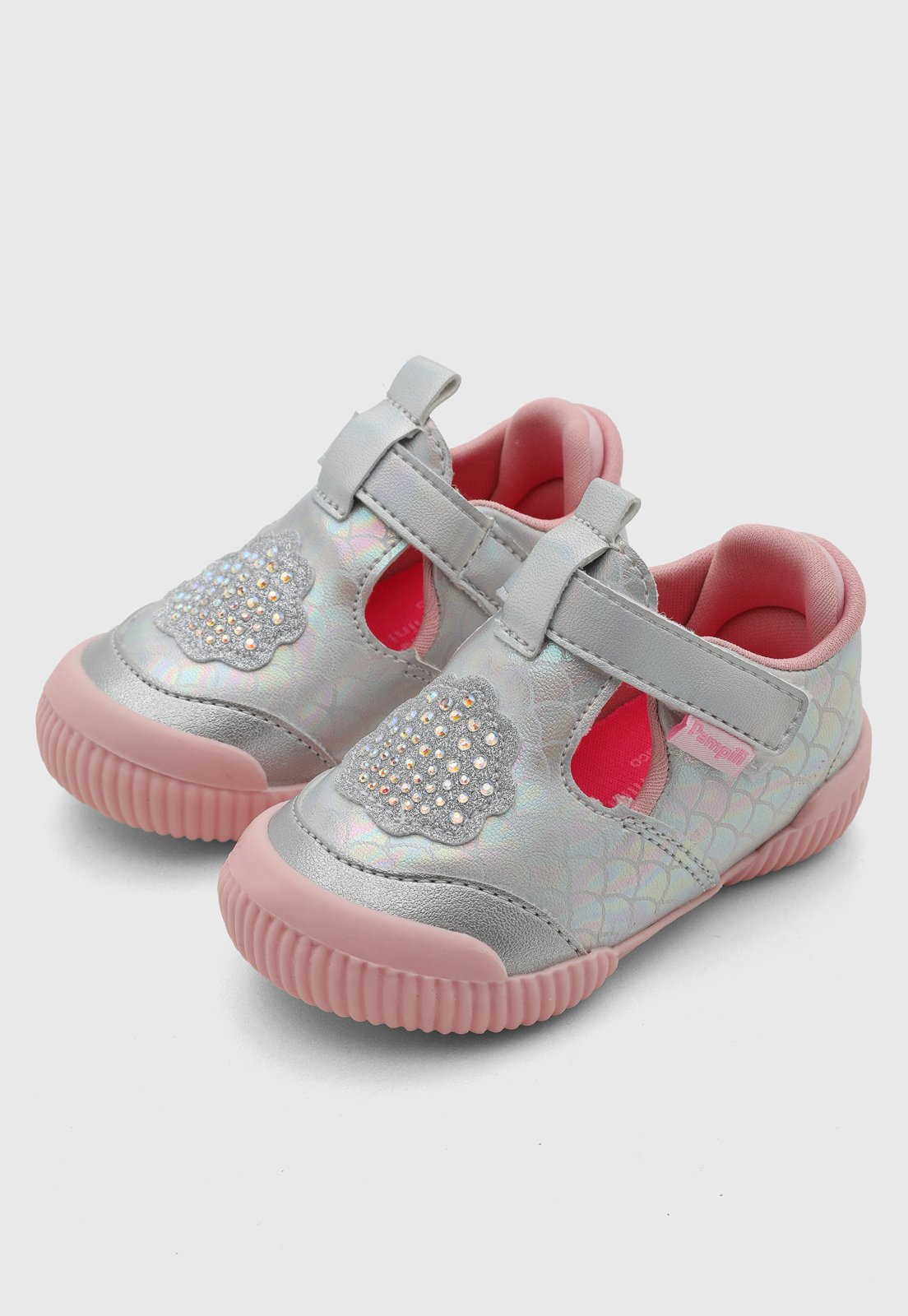 Infantil - Tênis Pampili Detalhe Strass Prata
