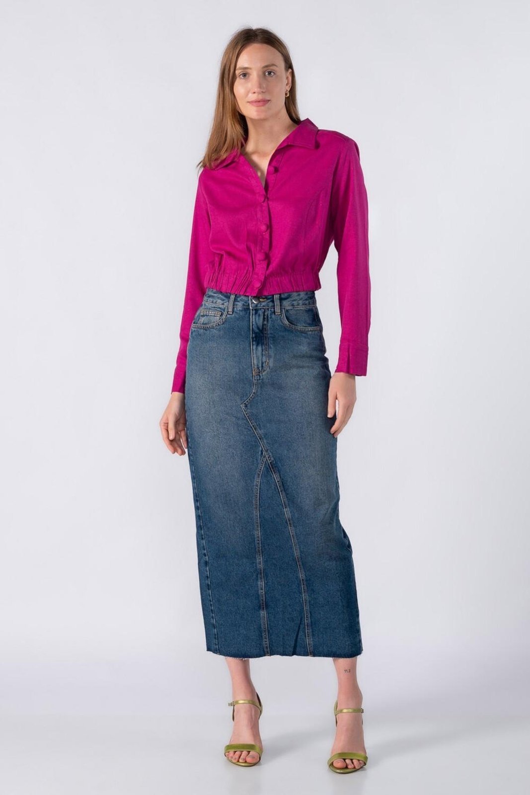 Jaqueta viscolinho com elastico na cintura Rosa