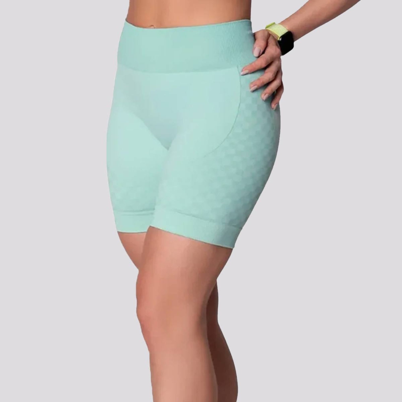 Shorts Quadriculado Selene Sem Costura Feminino Verde