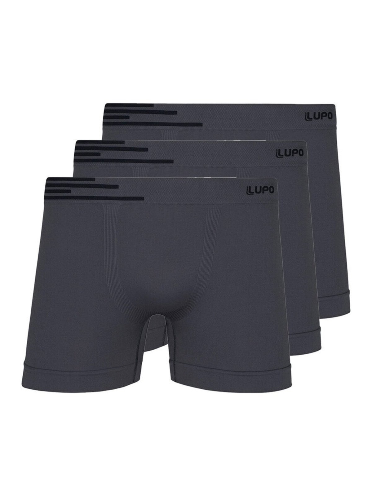 Kit com 3 Cuecas Boxer Lupo 436-002 Cinza