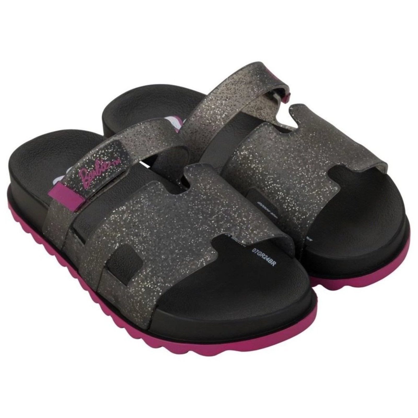 Vista 3 Infantil - Slide Grendene Barbie Glam 23200 Grendene preto Grendene preto