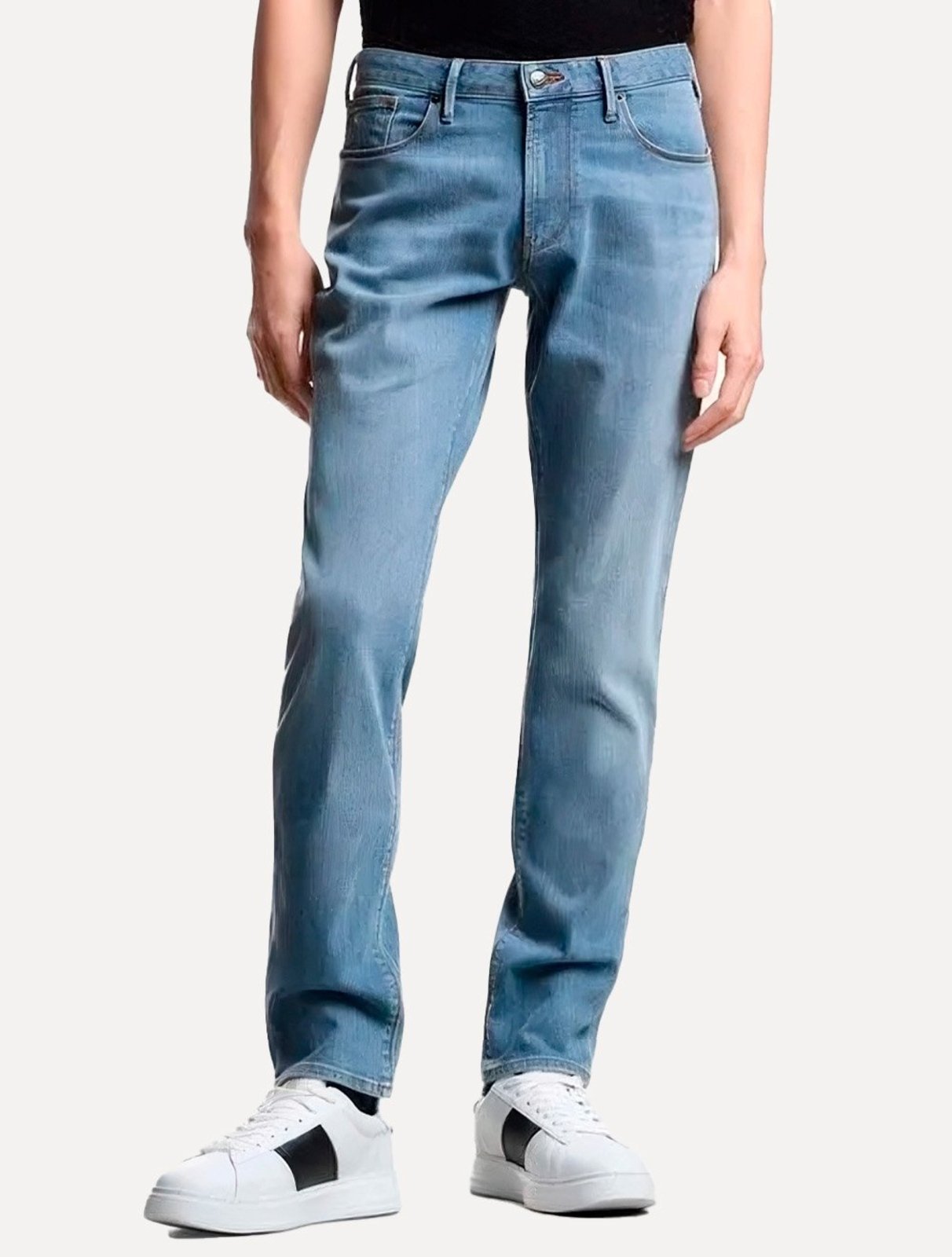 Calça Jeans Empório Armani Masculina J06 Slim Fit Cintura Regular Azul Claro