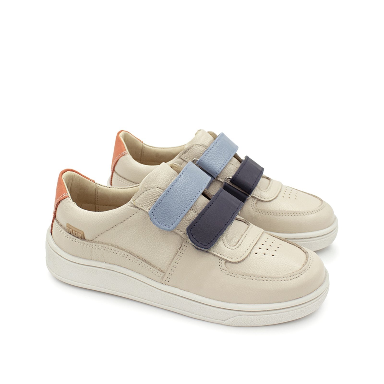 Vista 2 Infantil - Tênis Menino Blue Luigi Couro Gelo Marinho Blue Infantis off-white blue Blue Infantis off-white blue