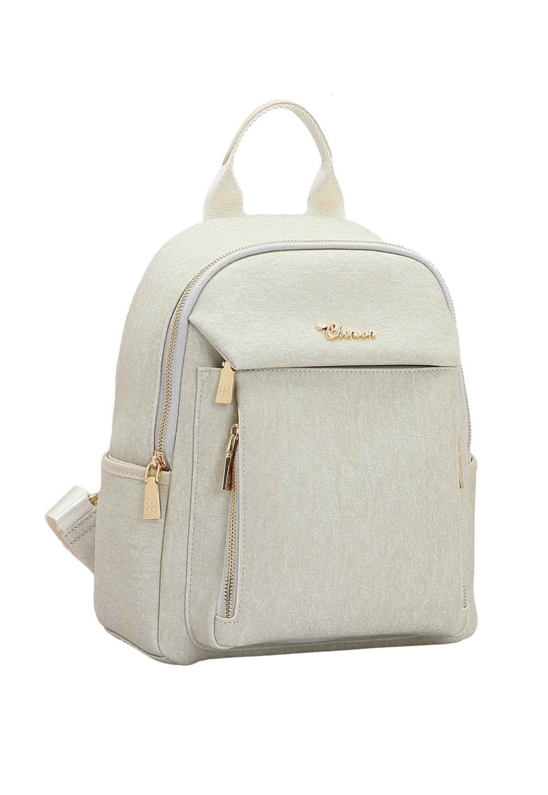 Mochila Feminina Chenson Original Sport Cool Costas Bege 8485106
