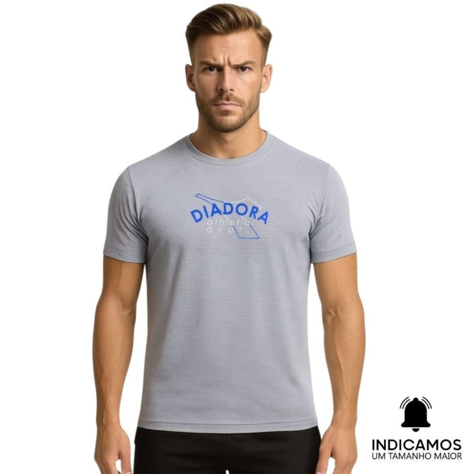 Camiseta Diadora Small Logo Athletic Dept Masculina - Cinza - diadora