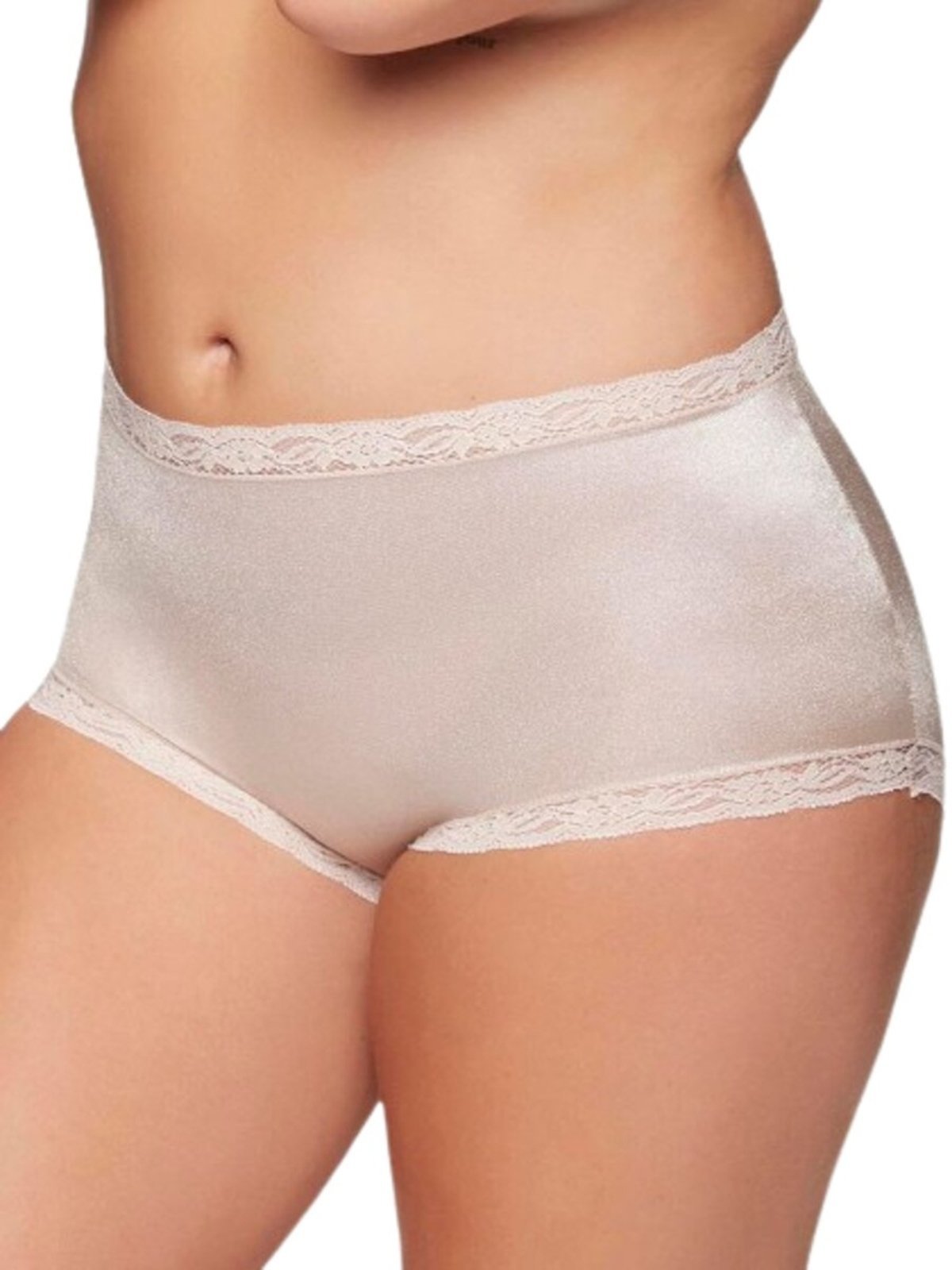 Vista 3 Calcinha Alta Maxi Triumph 45060 Cinza bege Triumph bege