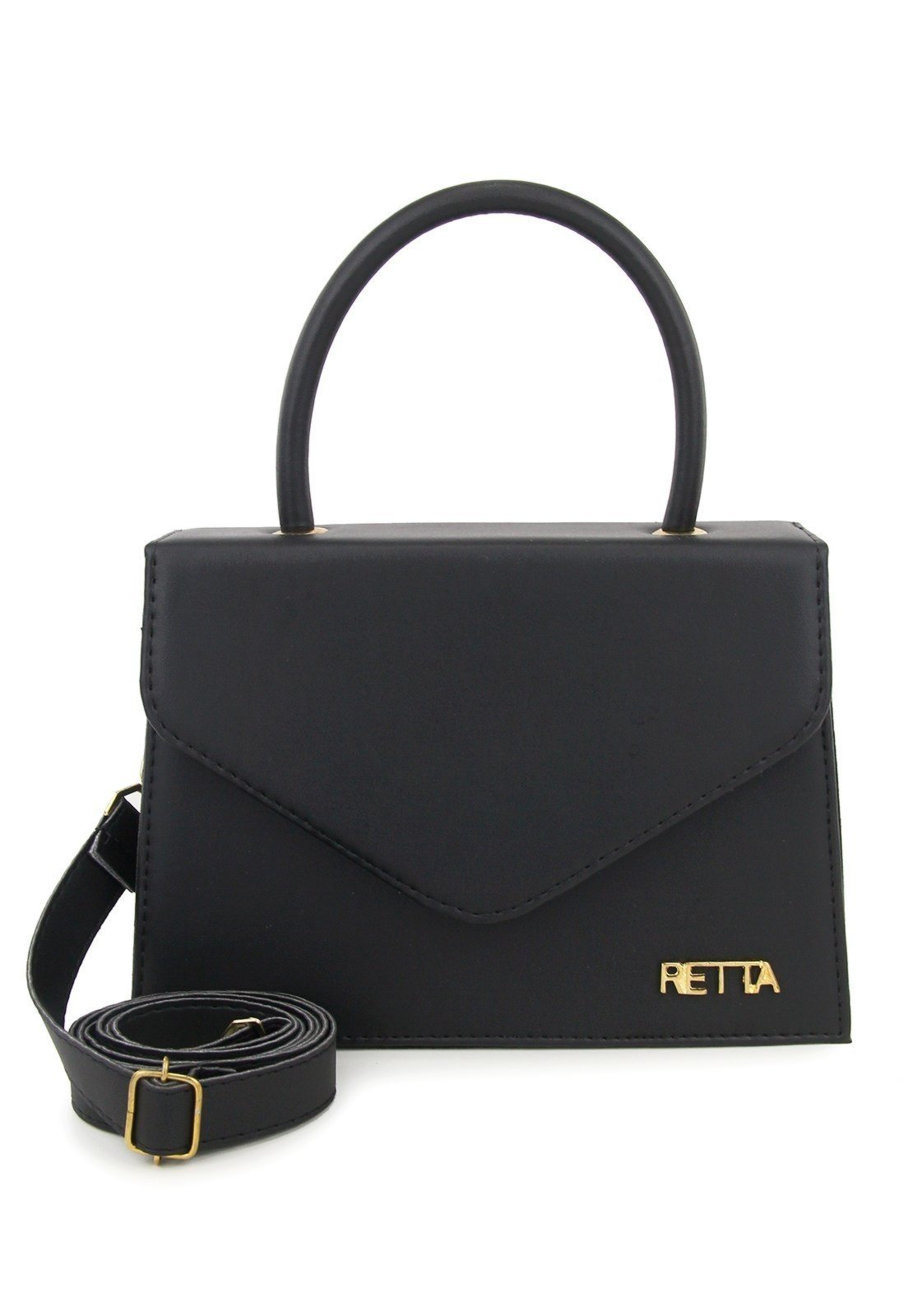 Bolsa feminina Retta Lisa Mão e Transversal Preta