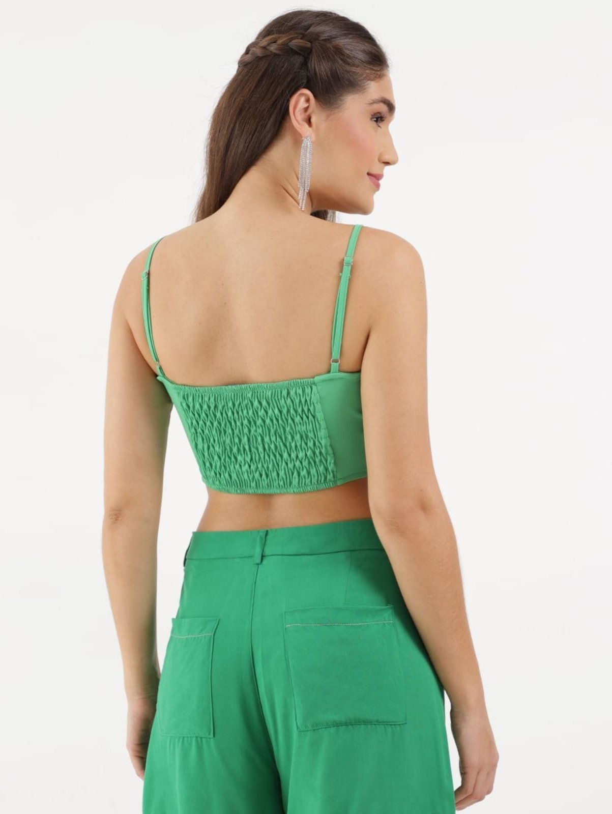 Vista 3 Blusa Cropped Autentique Feminina VERDE unico verde Autentique unico verde